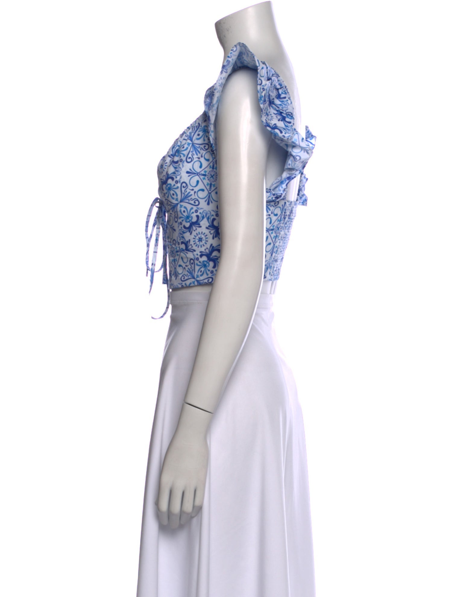 Hill House Home Printed V-Neck Crop Top