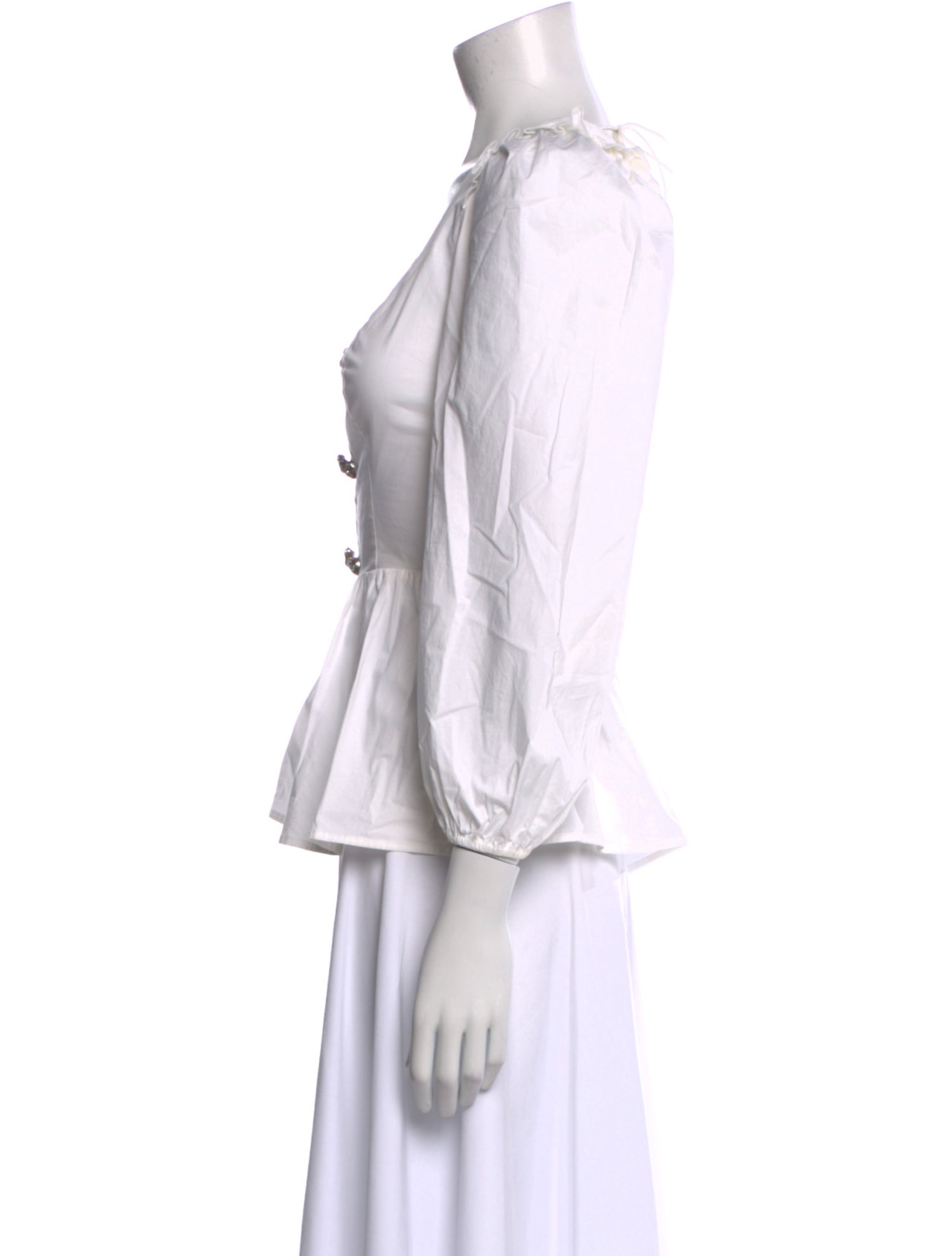 Hill House Home V-Neck Three-Quarter Sleeve Button-Up Top