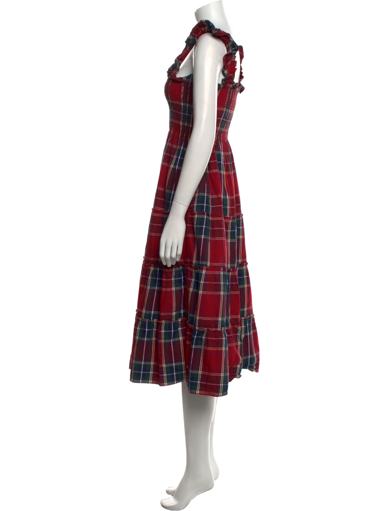 Hill House Home Plaid Print Midi Length Dress