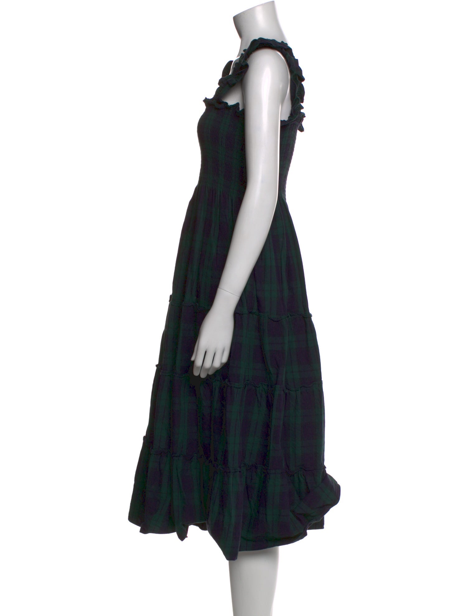 Hill House Home Plaid Print Midi Length Dress