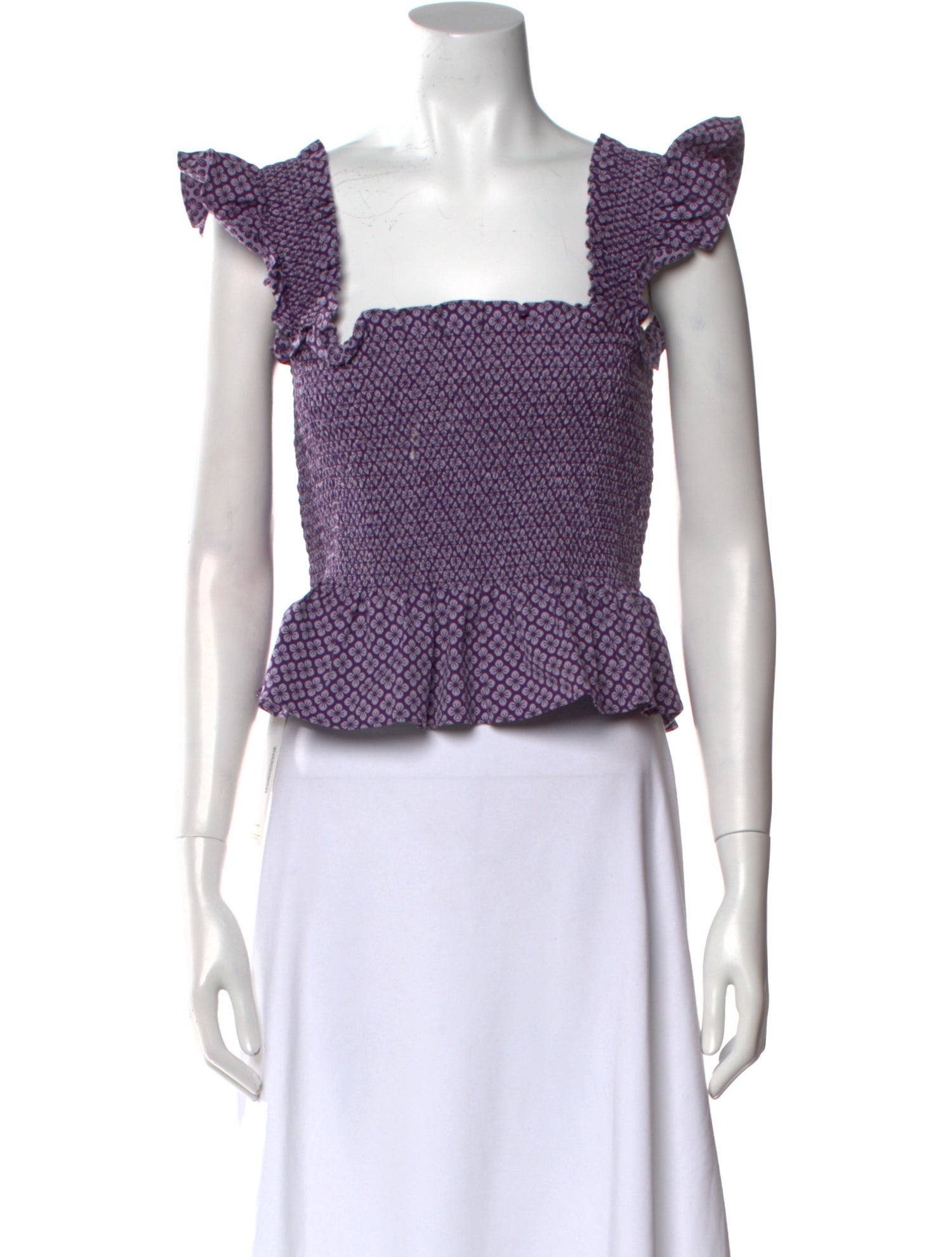 Hill House Home Polka Dot Print Square Neckline Crop Top