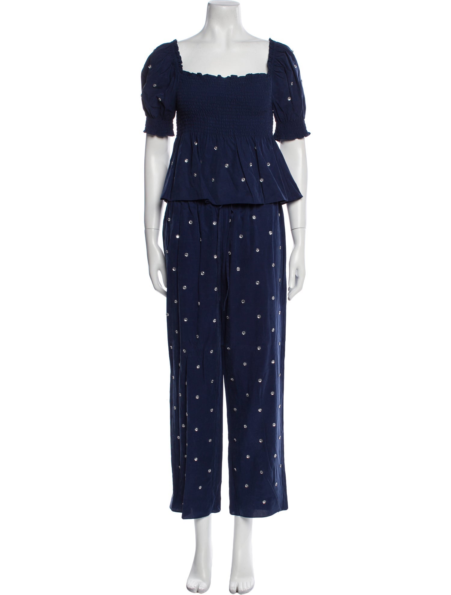 Hill House Home Polka Dot Print Crystal Embellishments Pant Set