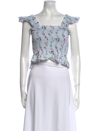 Hill House Home Linen Floral Print Crop Top