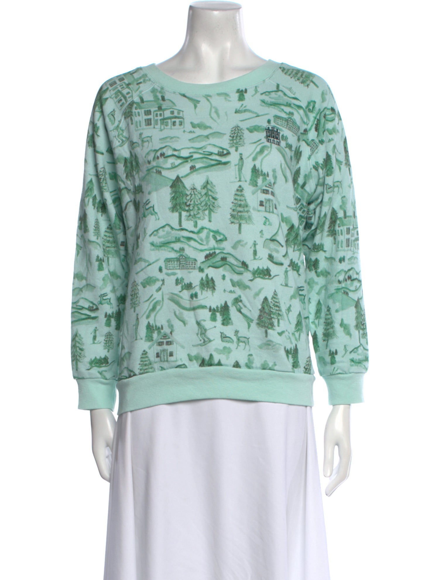 Hill House Home Printed Scoop Neck Sweatshirt