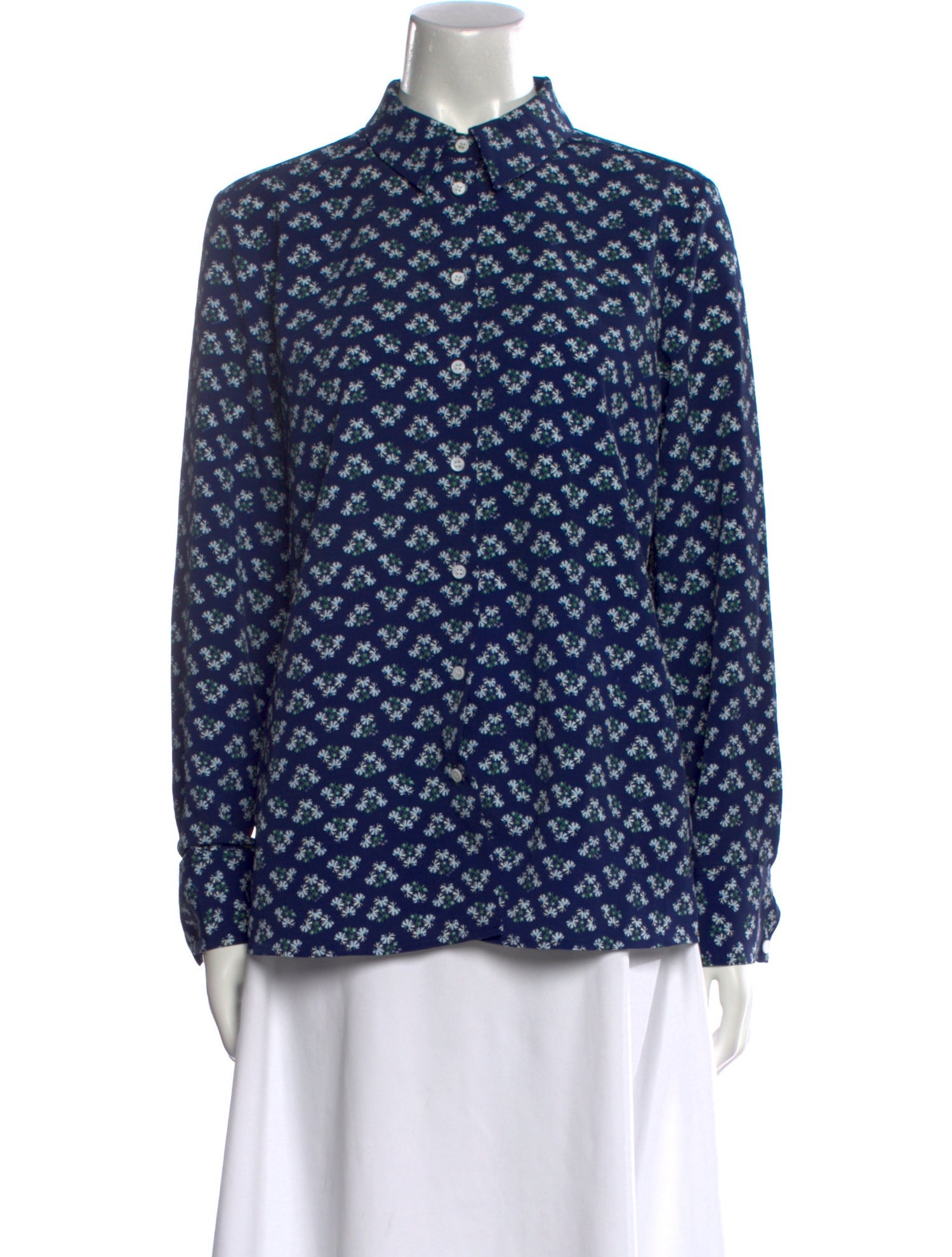 Hill House Home Printed Mock Neck Blouse