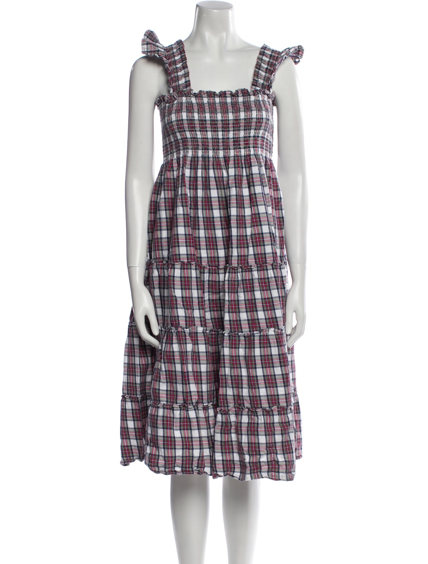 Hill House Home Plaid Print Midi Length Dress