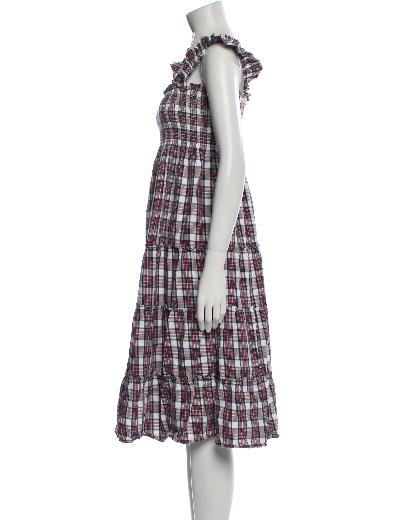 Hill House Home Plaid Print Midi Length Dress
