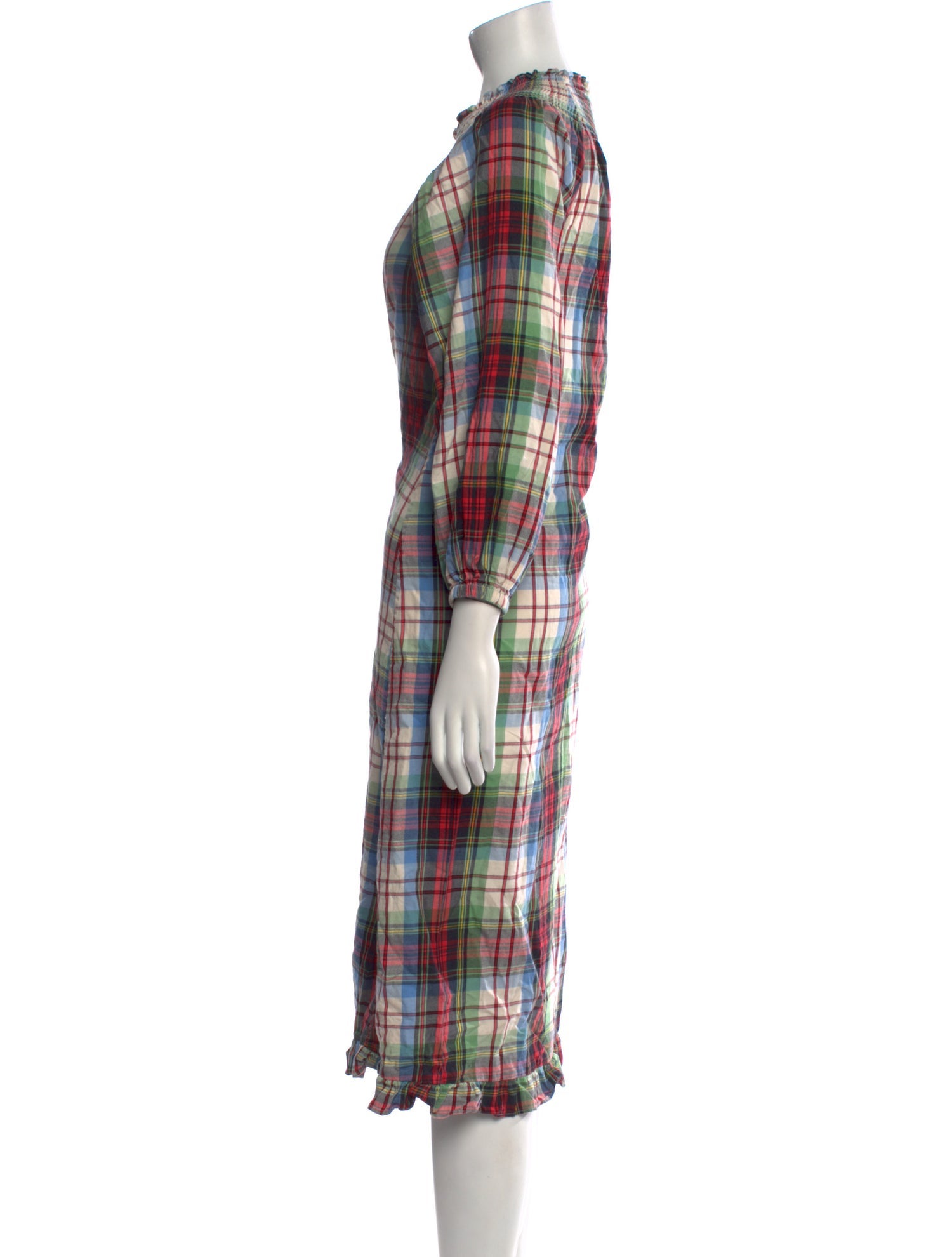 Hill House Home Plaid Print Midi Length Dress