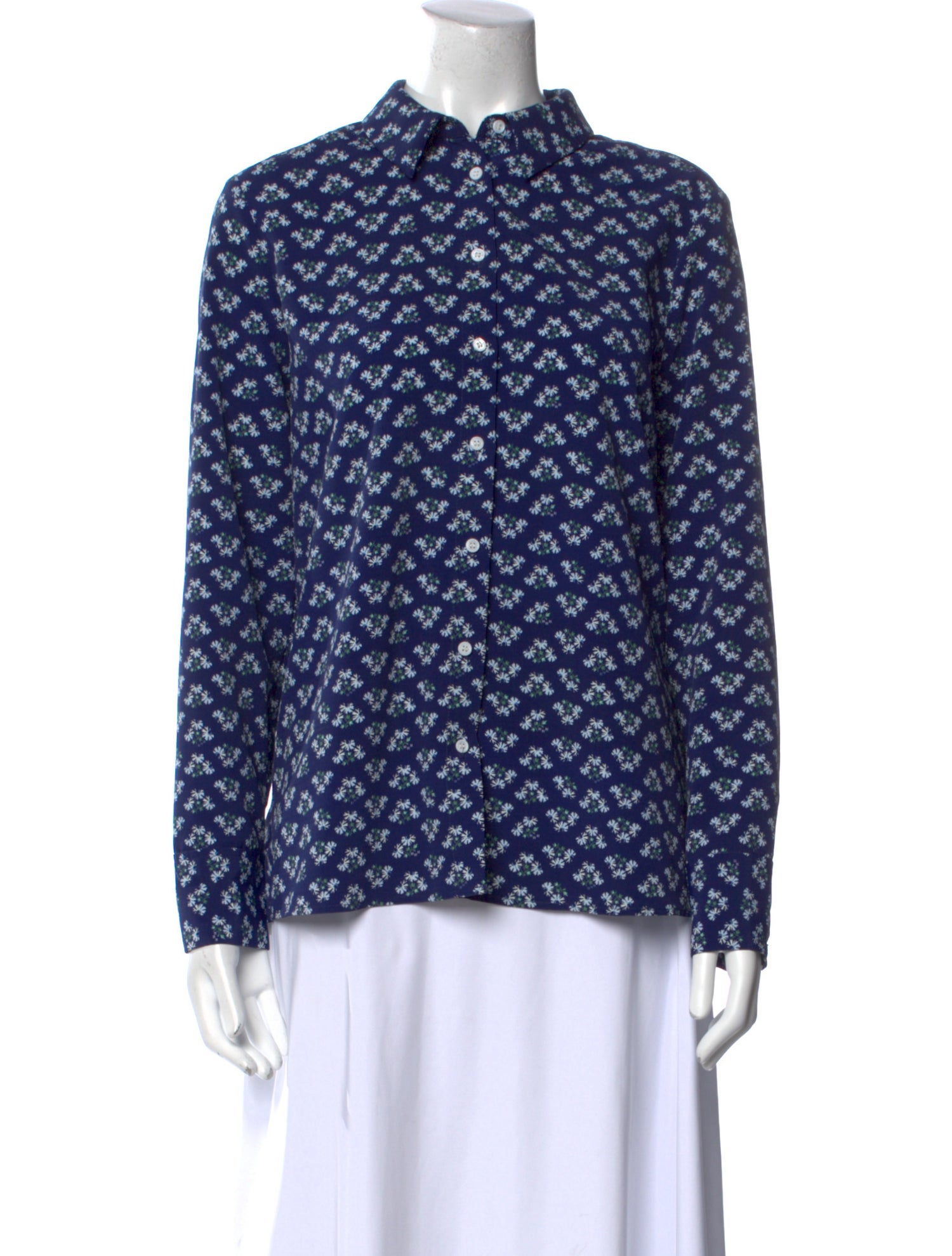 Hill House Home Printed Mock Neck Blouse