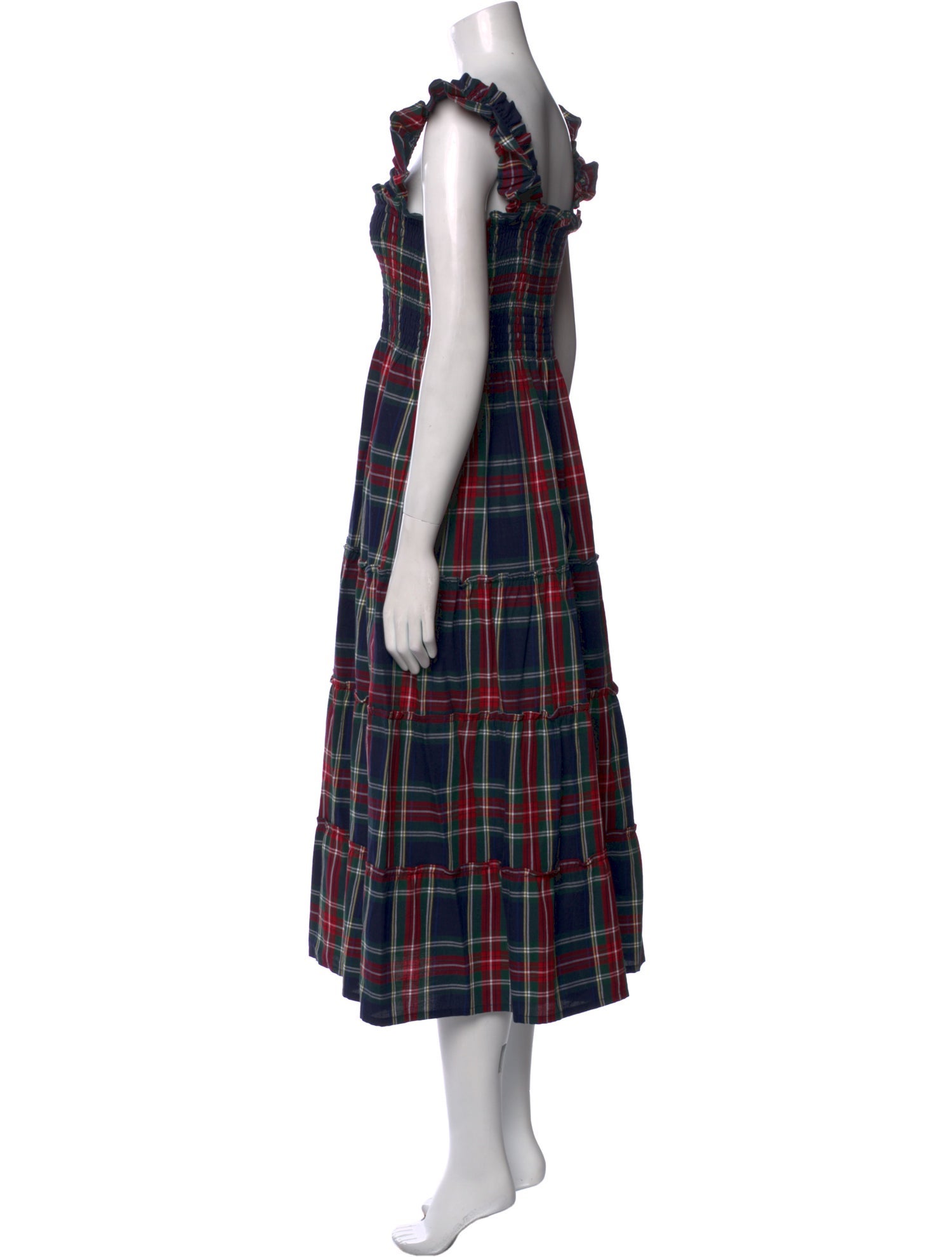 Hill House Home Plaid Print Midi Length Dress