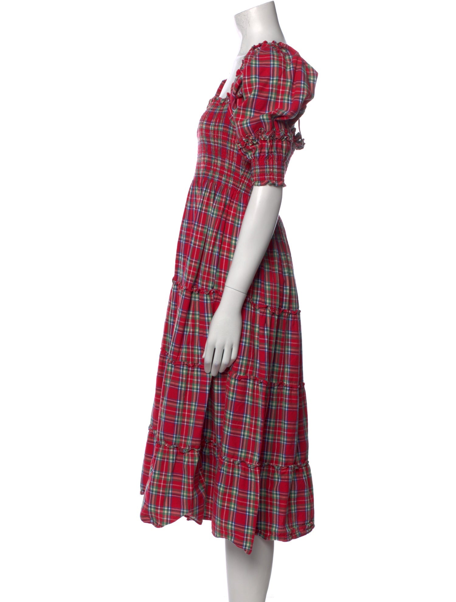 Hill House Home Plaid Print Midi Length Dress