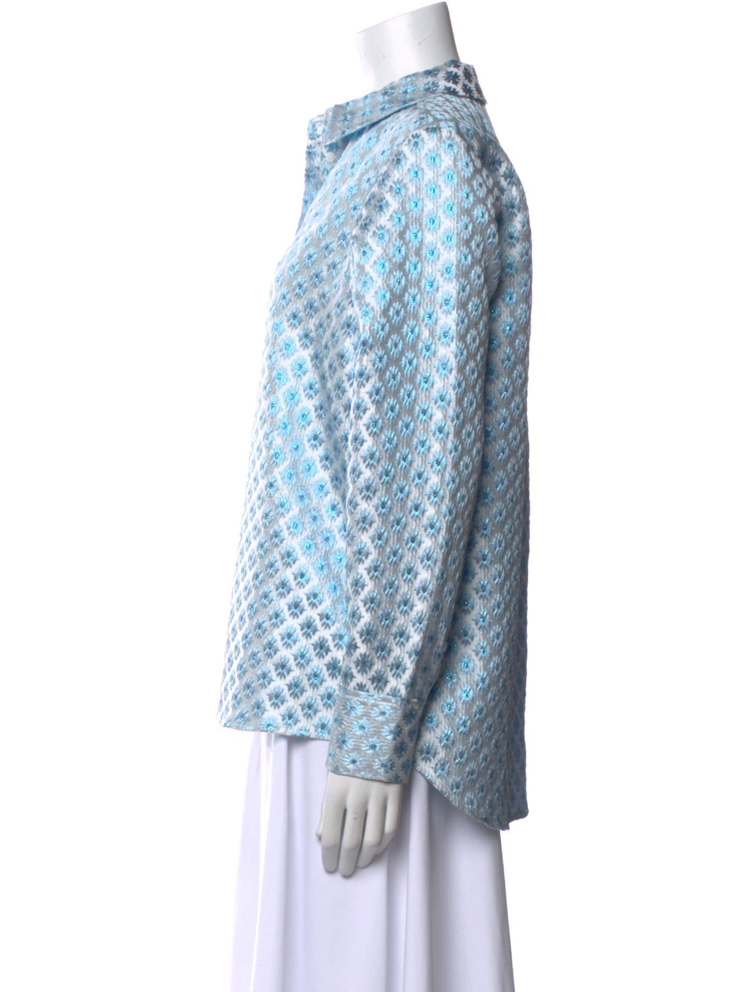 Hill House Home Printed Long Sleeve Button-Up Top