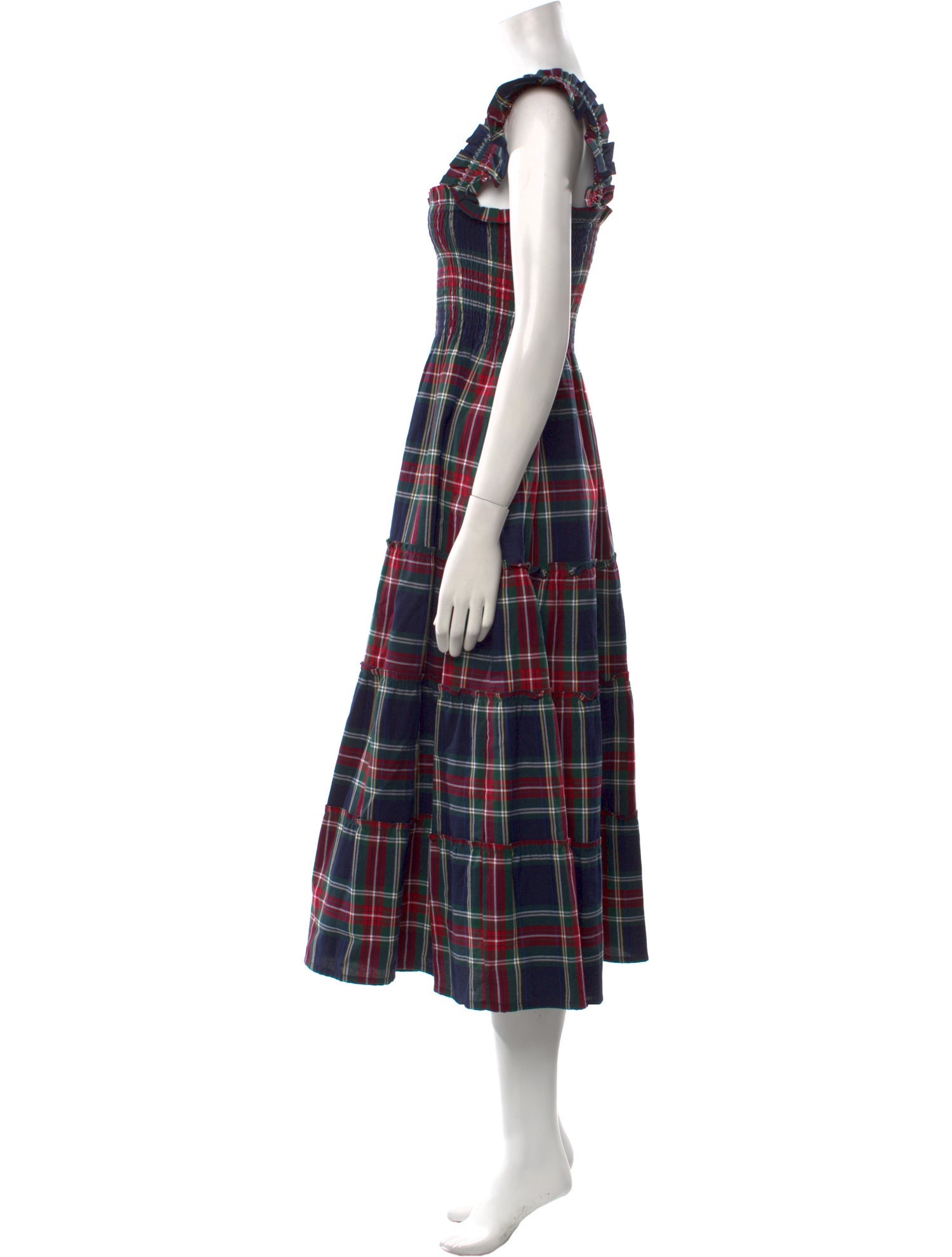 Hill House Home Plaid Print Midi Length Dress