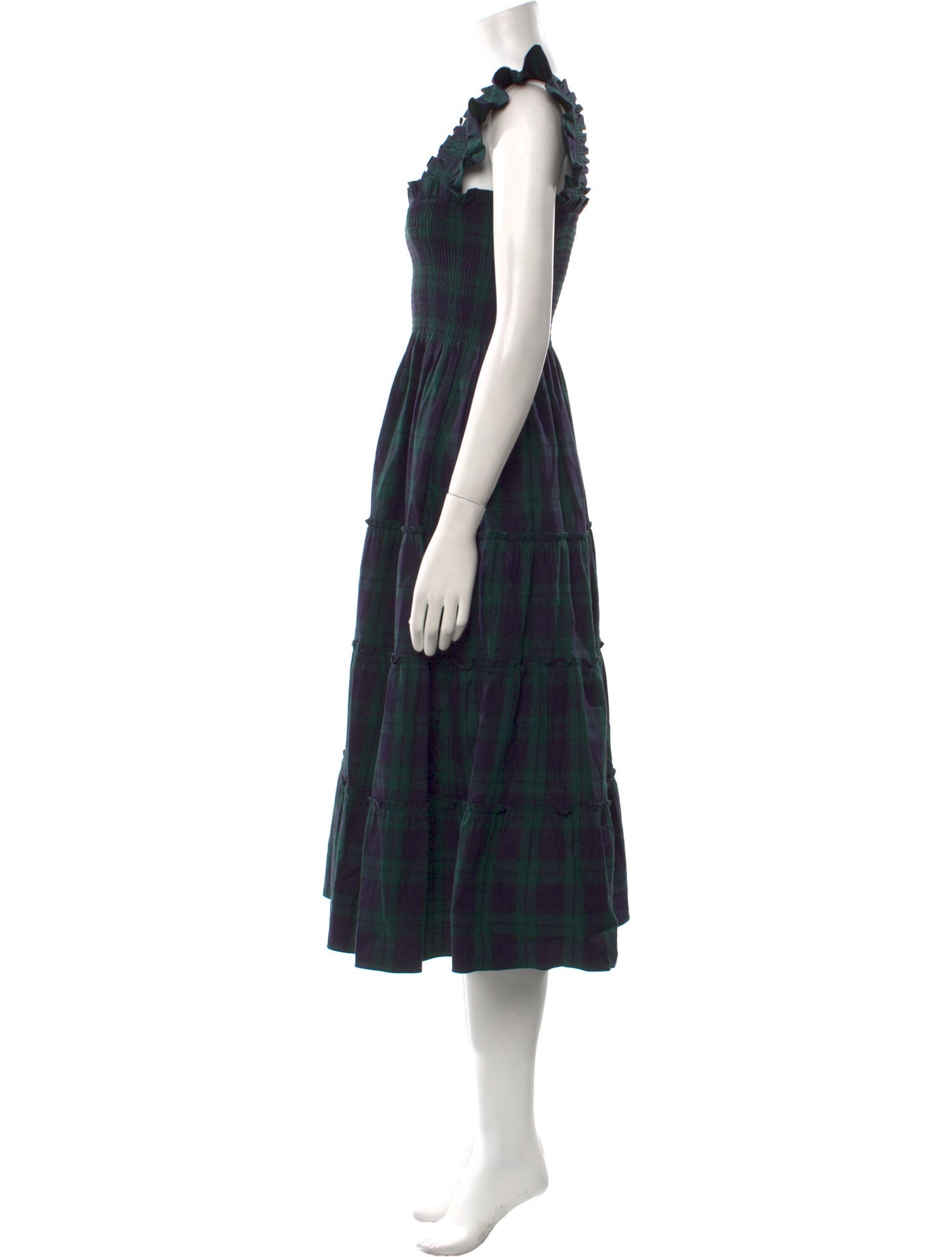 Hill House Home Plaid Print Midi Length Dress