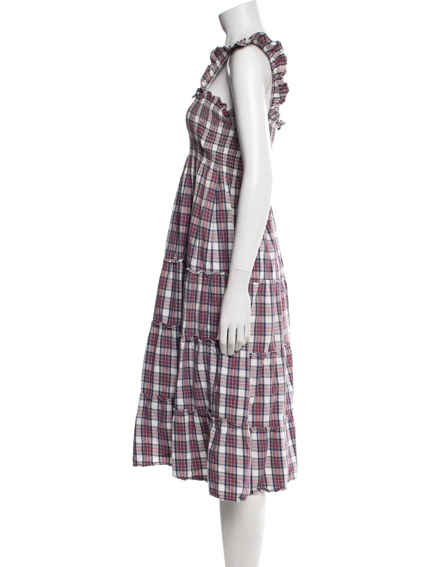 Hill House Home Plaid Print Midi Length Dress