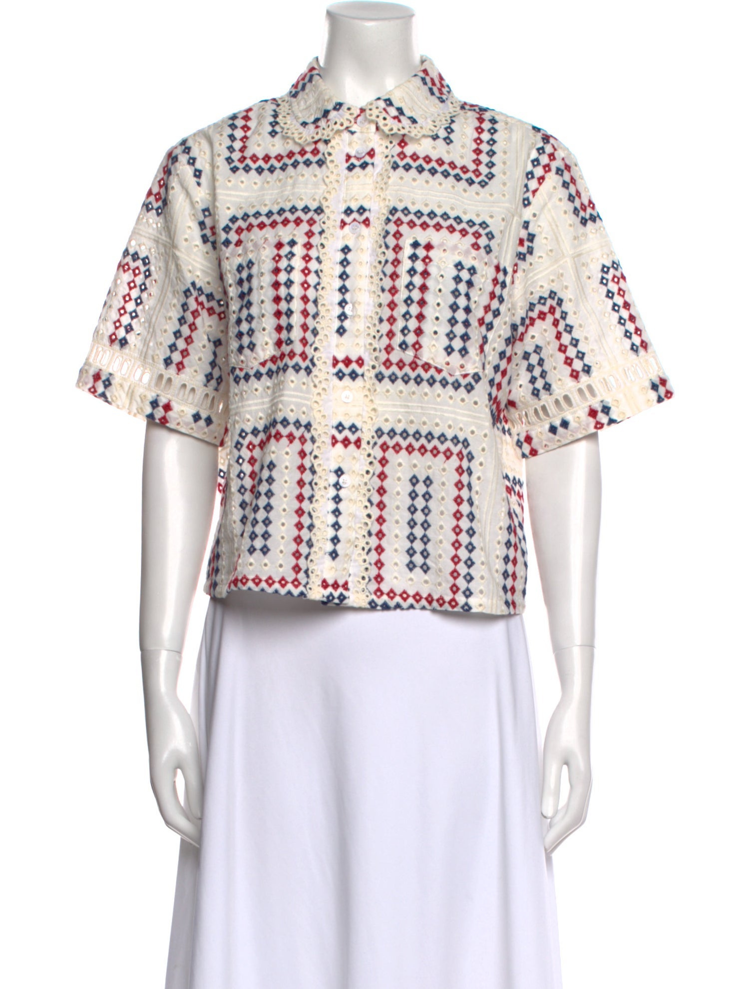 Hill House Home Printed Short Sleeve Crop Top