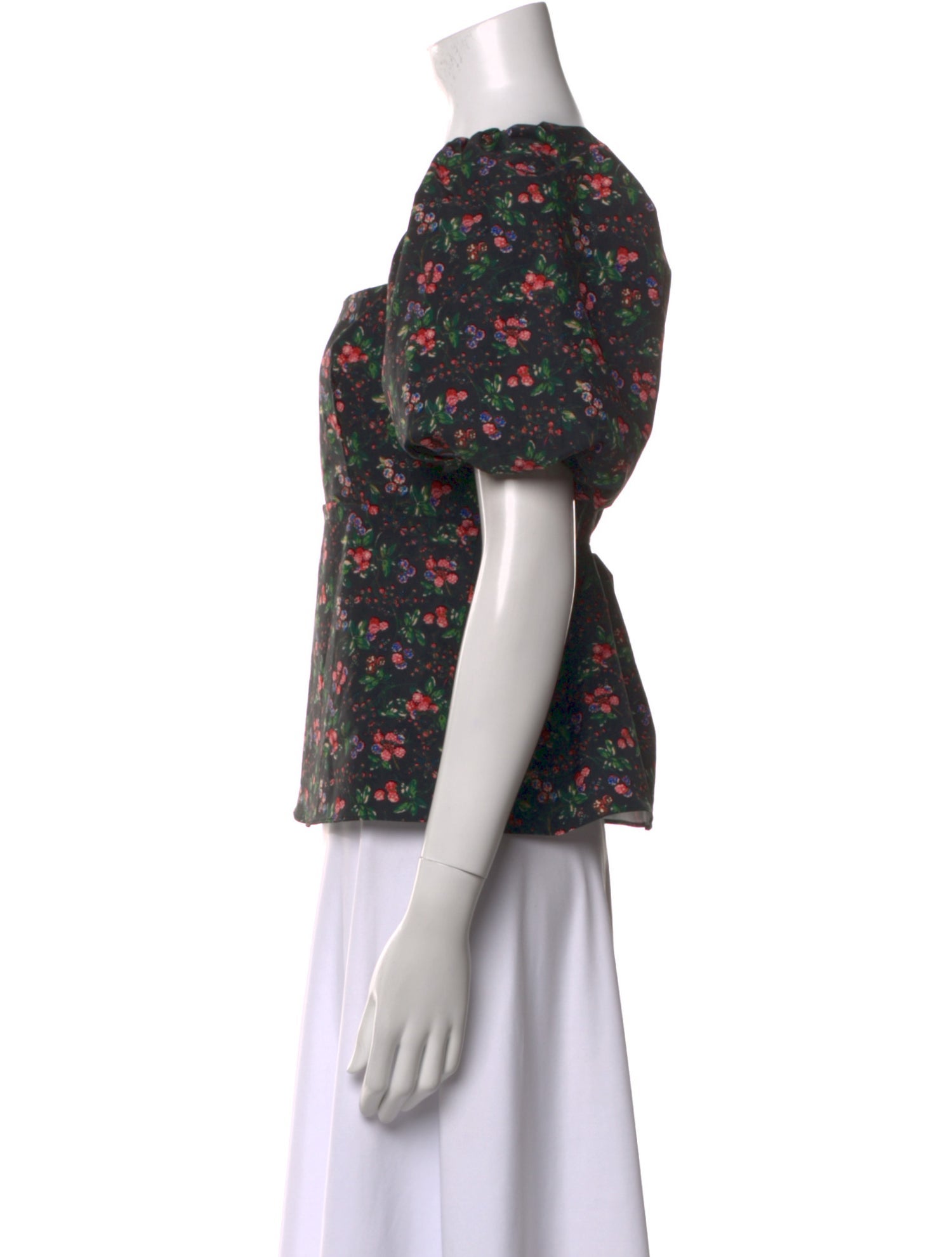 Hill House Home Floral Print Square Neckline Blouse