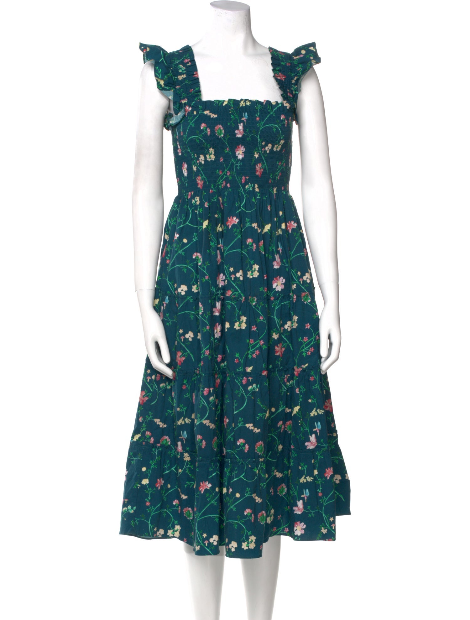 Hill House Home Floral Print Midi Length Dress