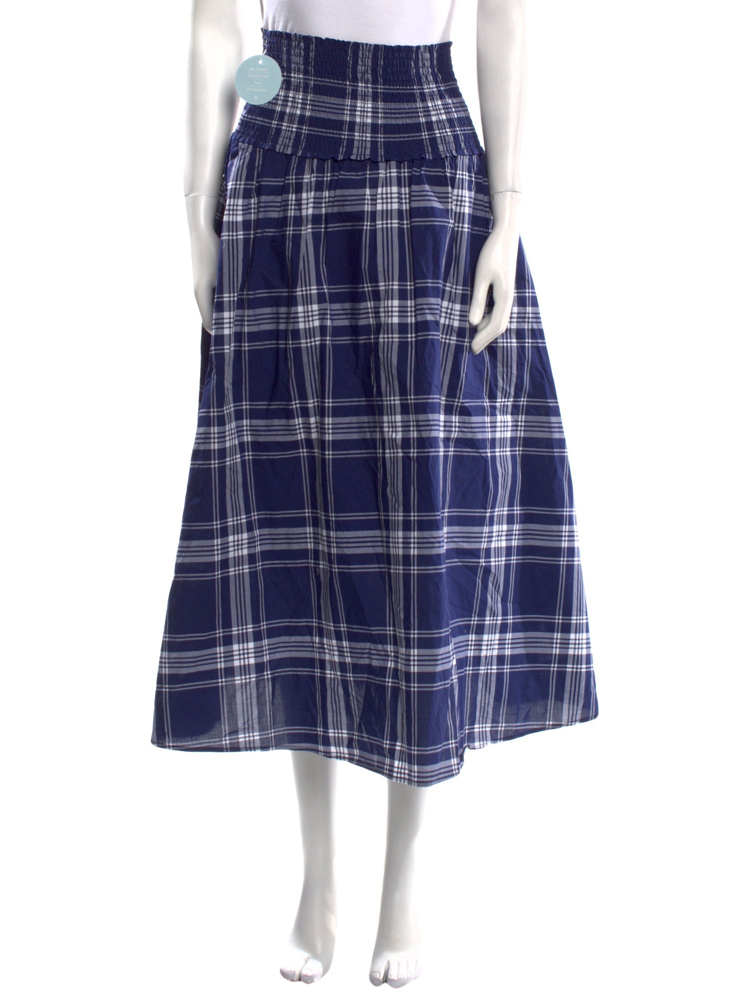 Hill House Home Plaid Print Midi Length Skirt