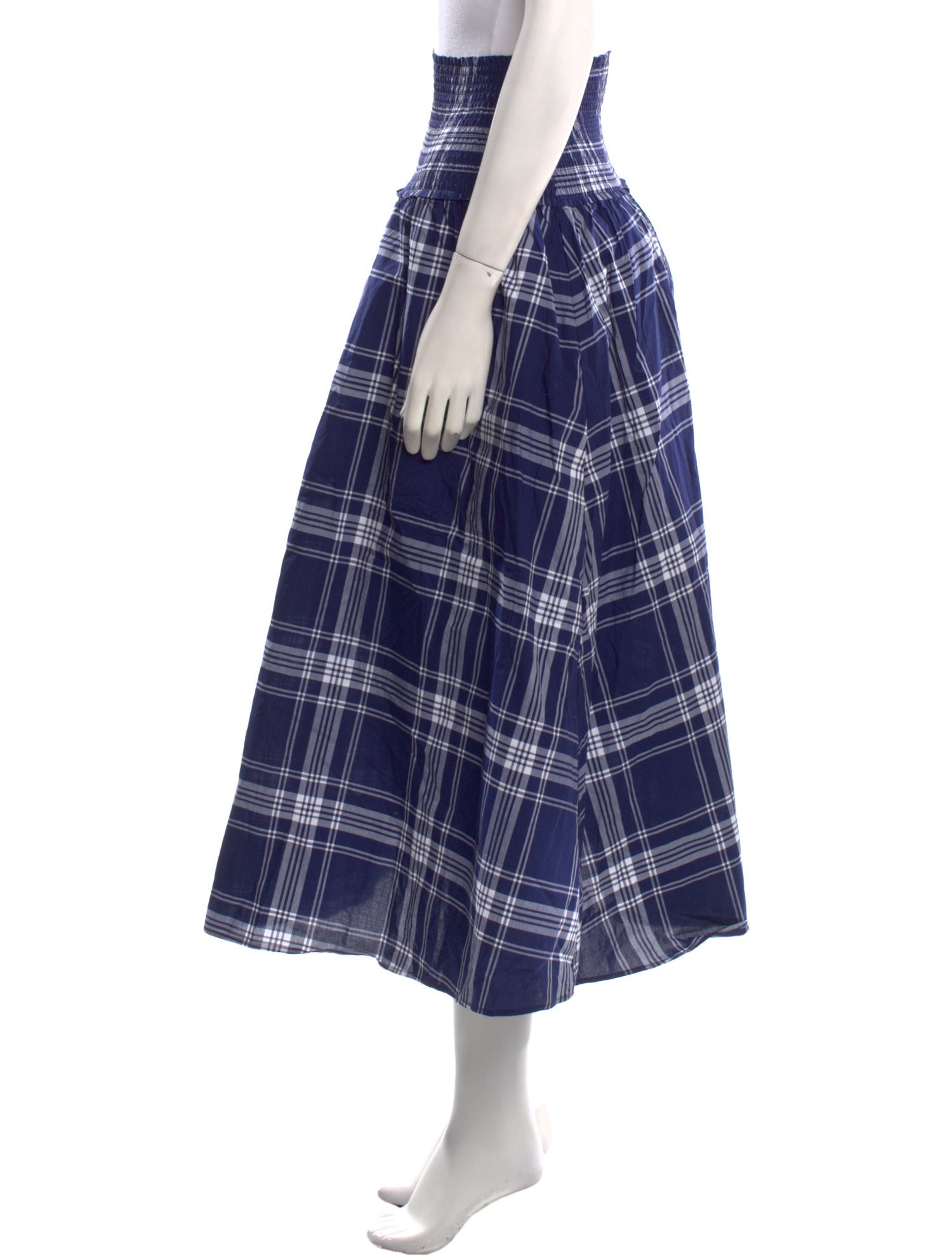 Hill House Home Plaid Print Midi Length Skirt