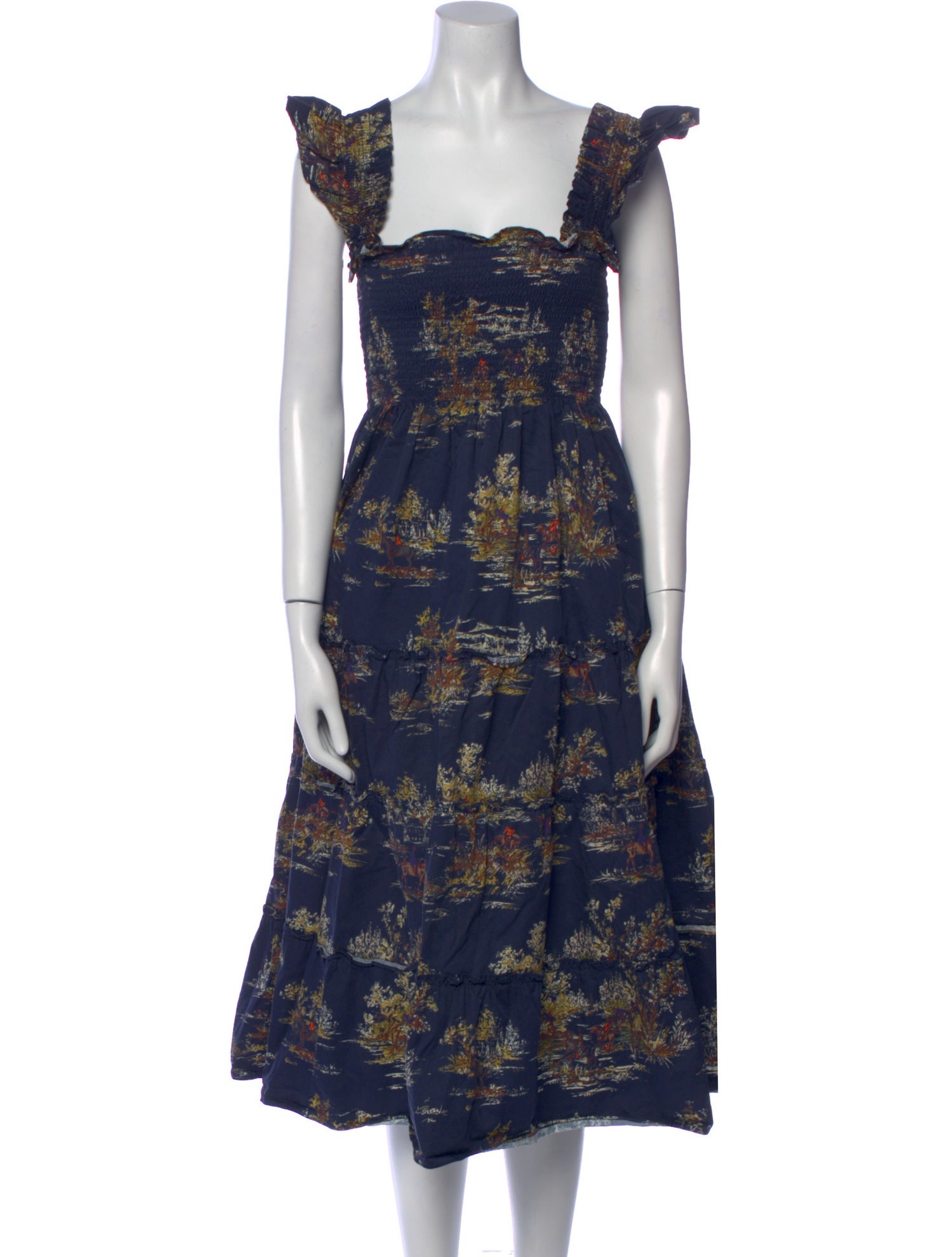 Hill House Home Floral Print Midi Length Dress