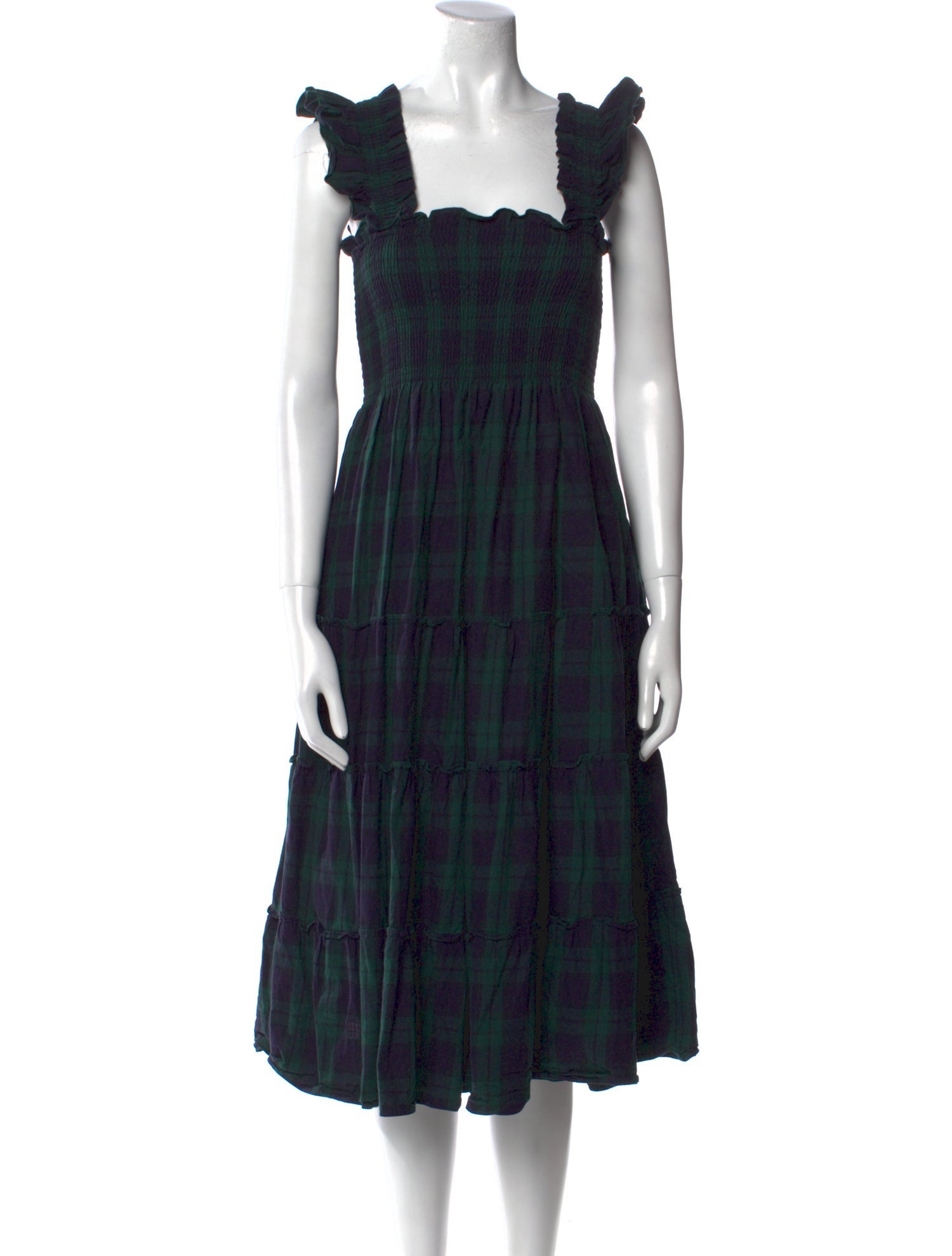 Hill House Home Plaid Print Midi Length Dress