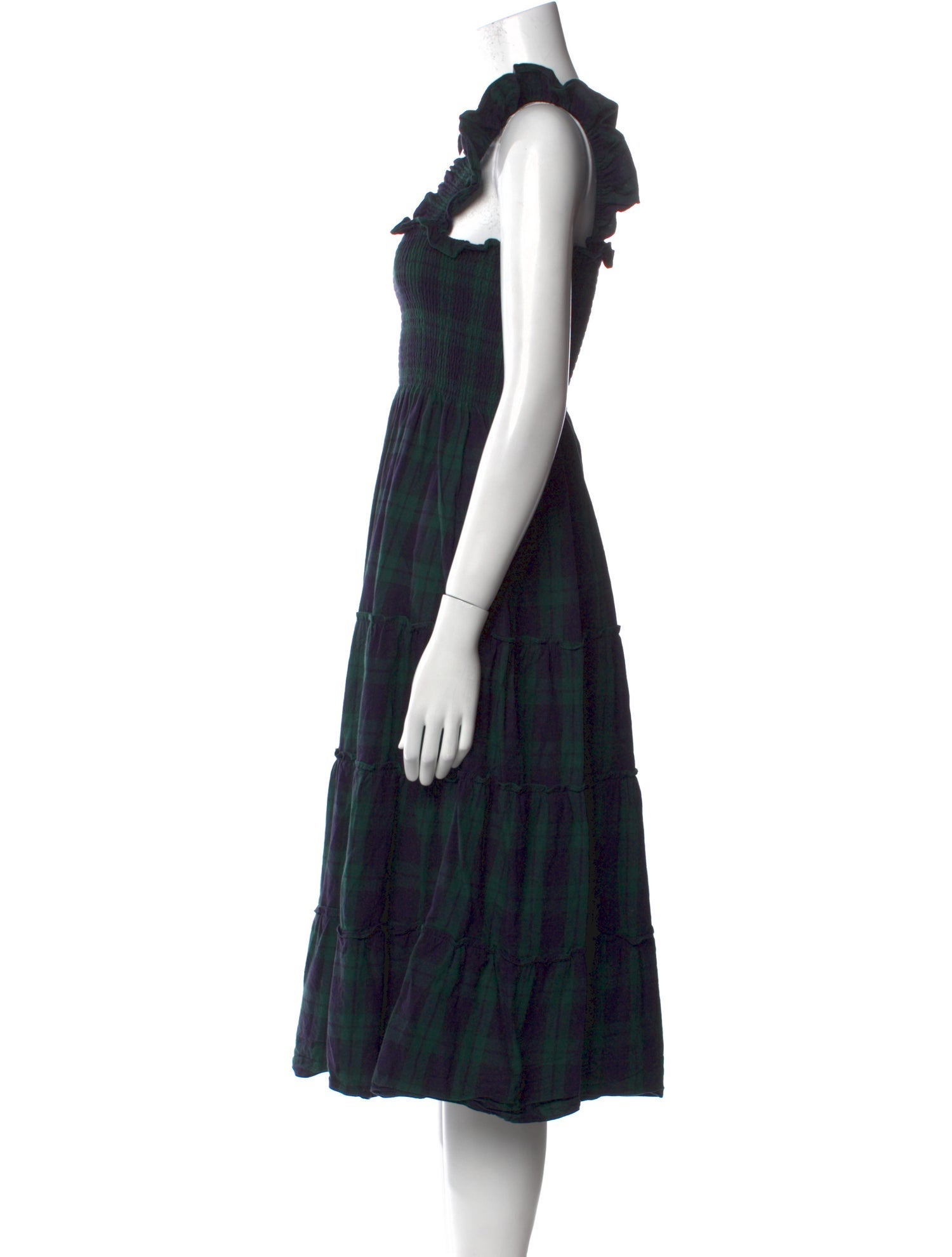 Hill House Home Plaid Print Midi Length Dress