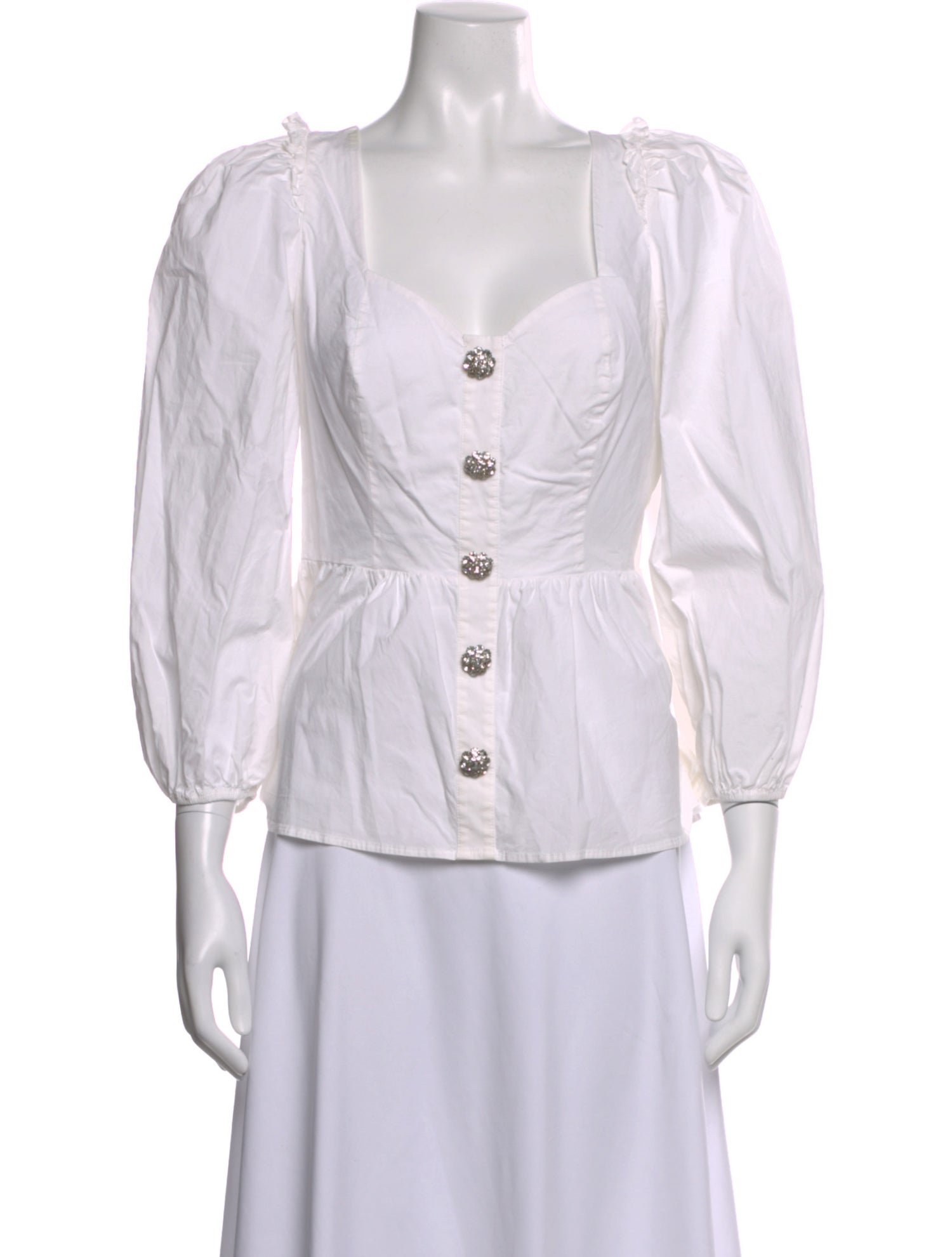Hill House Home Square Neckline Three-Quarter Sleeve Blouse