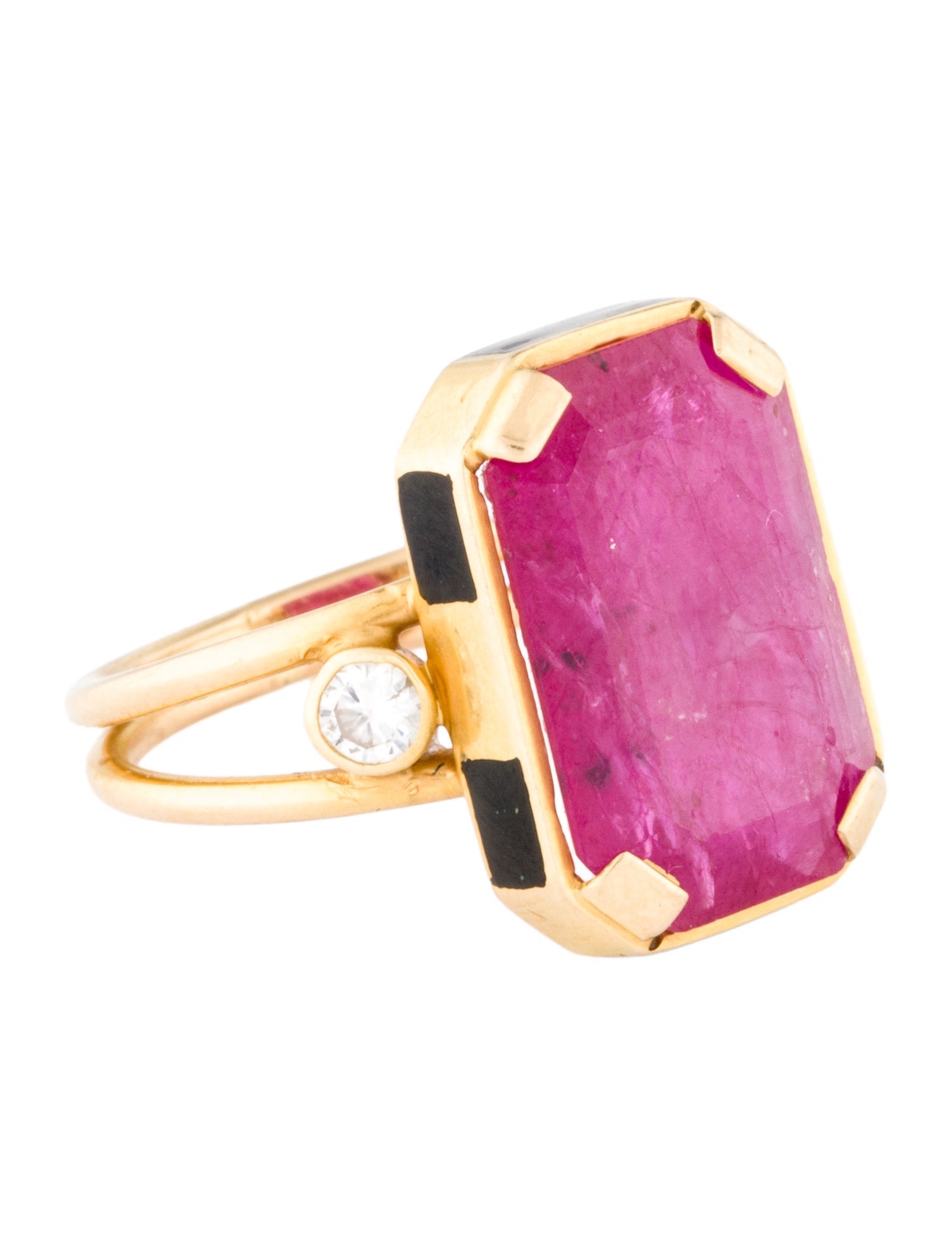 Holly Dyment 18K 6.07ct Glass-Filled Ruby & Diamond Empress Cocktail Ring