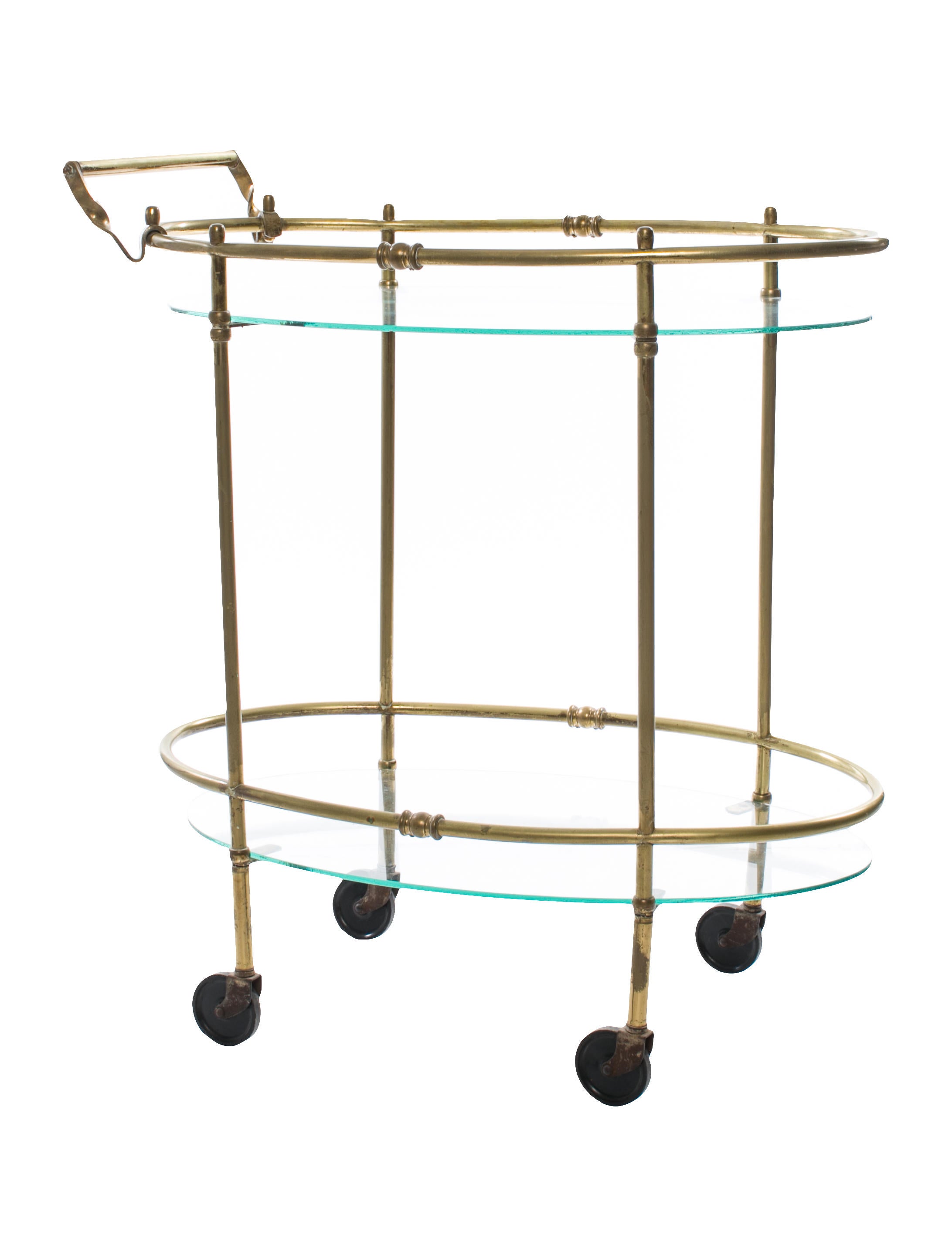 Home Vintage Bronze and Glass Bar Cart Gold HME20196 The RealReal