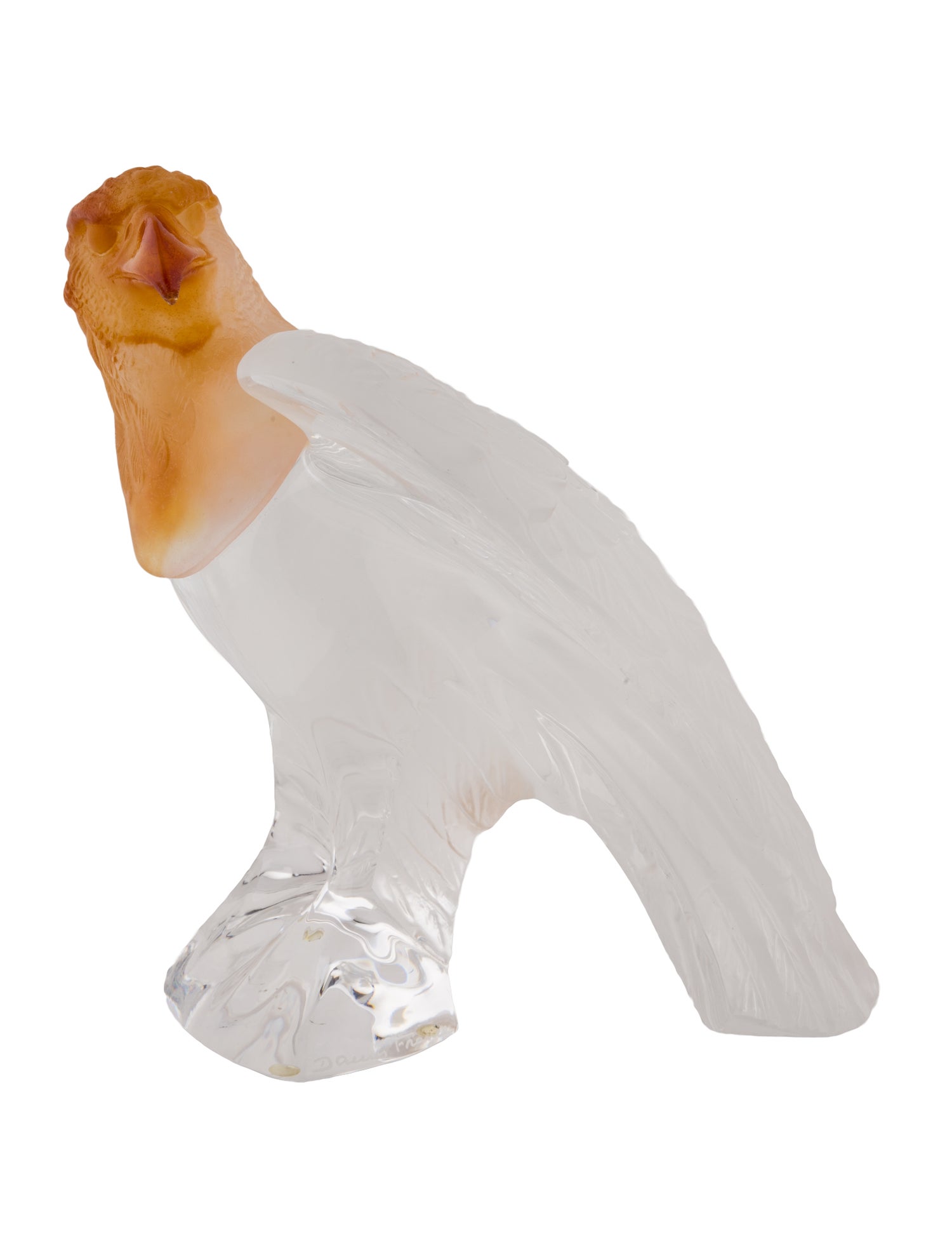Daum Pate De Verre Amber Eagle Figurine