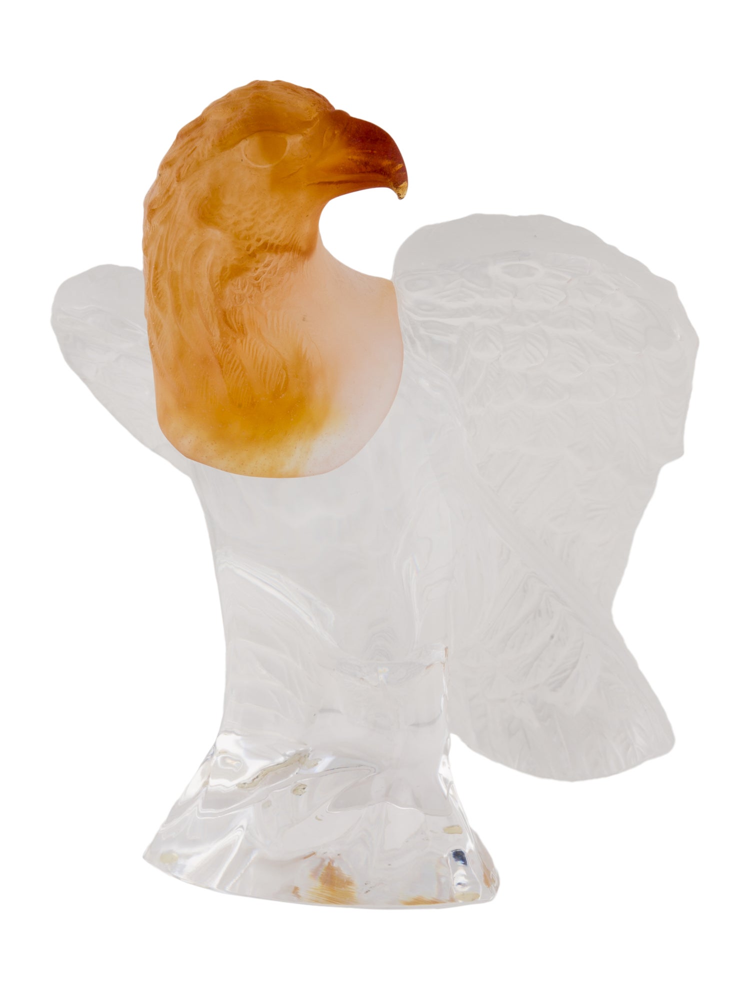 Daum Pate De Verre Amber Eagle Figurine