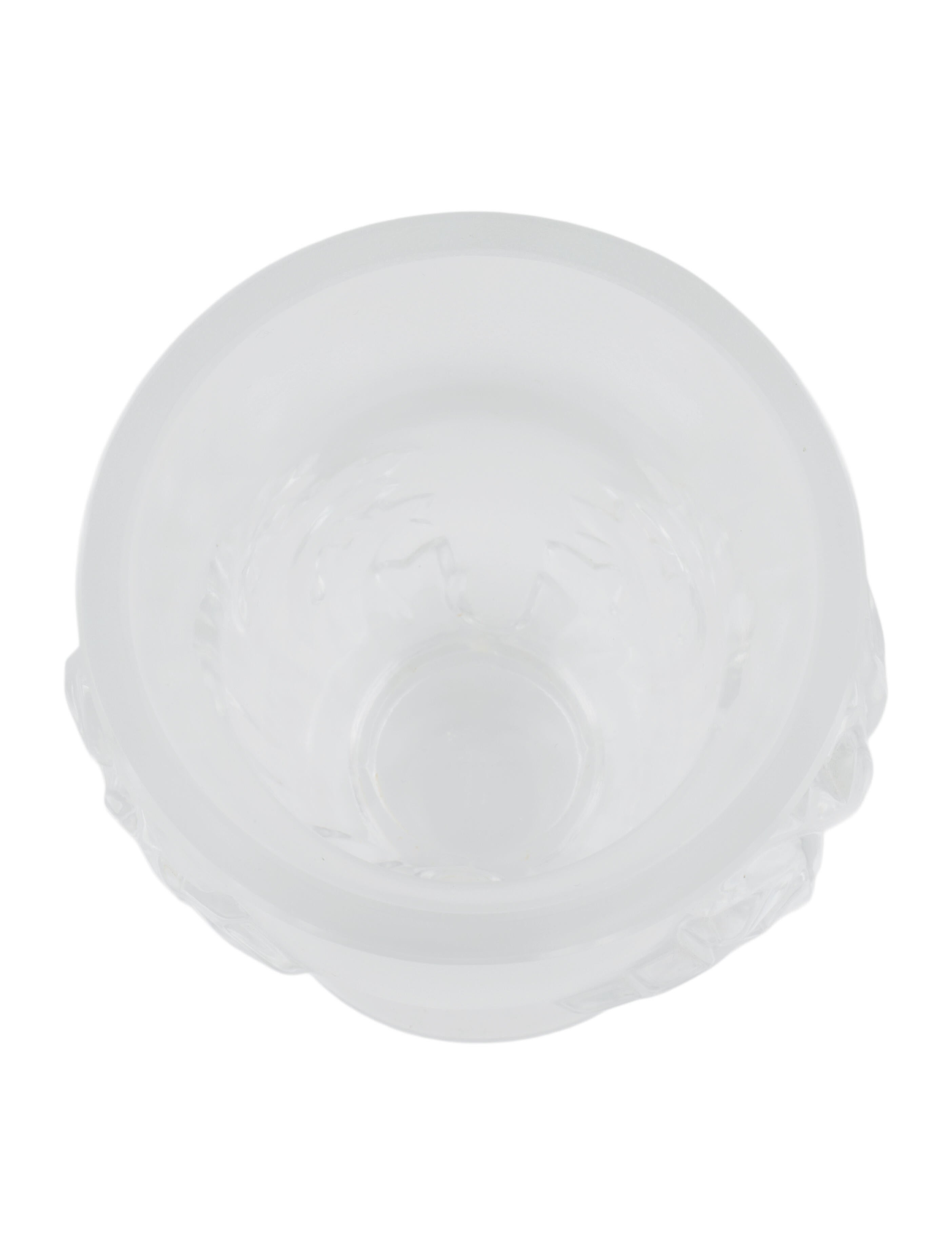 Lalique France Satin Crystal St. Cloud Vase with Acanthus Leaves