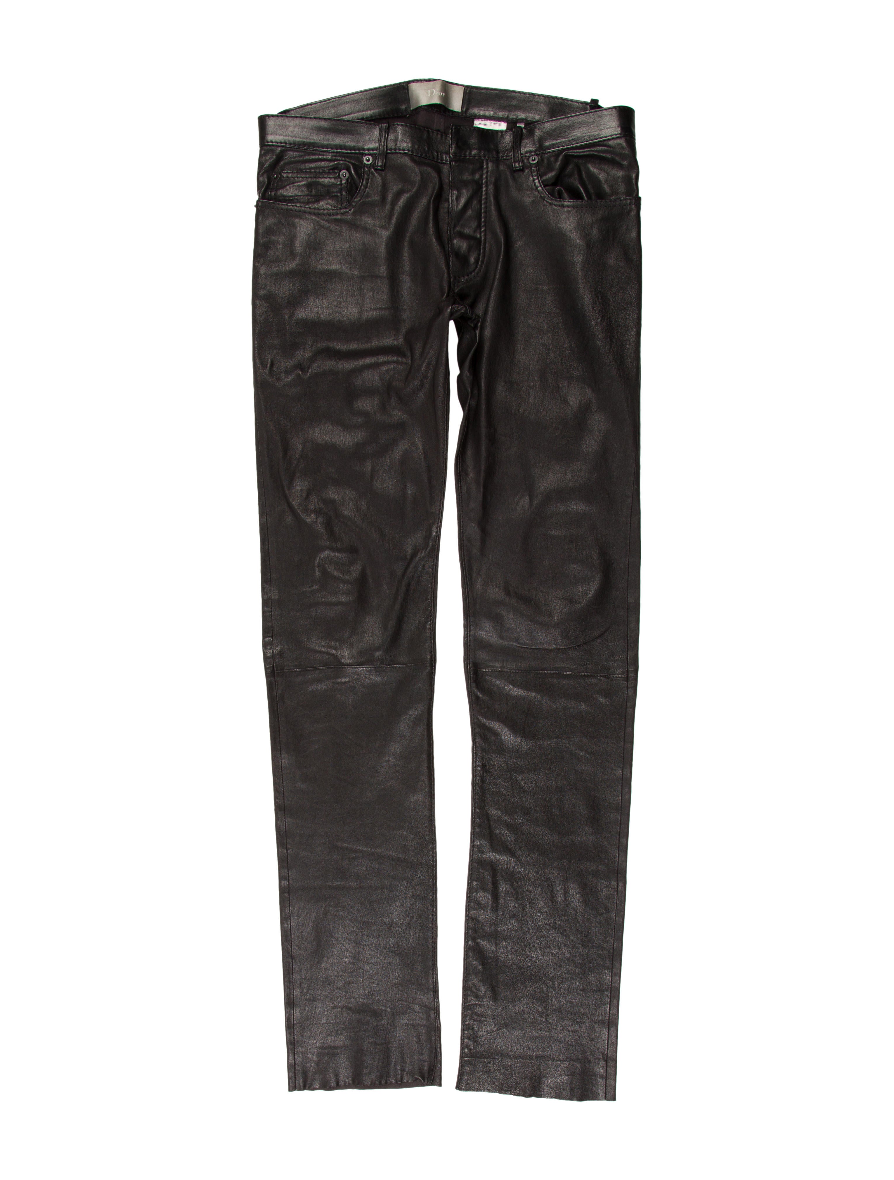 Dior Homme Five-Pocket Leather Pants - Black, 9