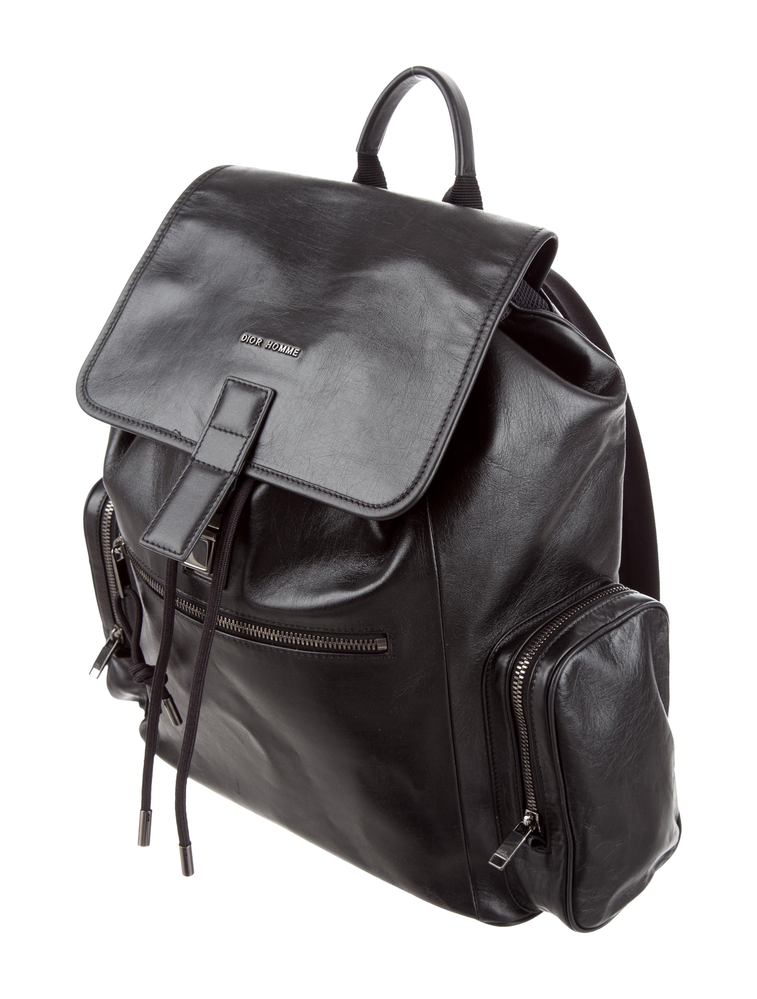 dior homme leather backpack Atelier Logo Navy Blue tone nylon drawstring 30 x 42 x 16 cm. Christian Dior Dior Homme Backpack