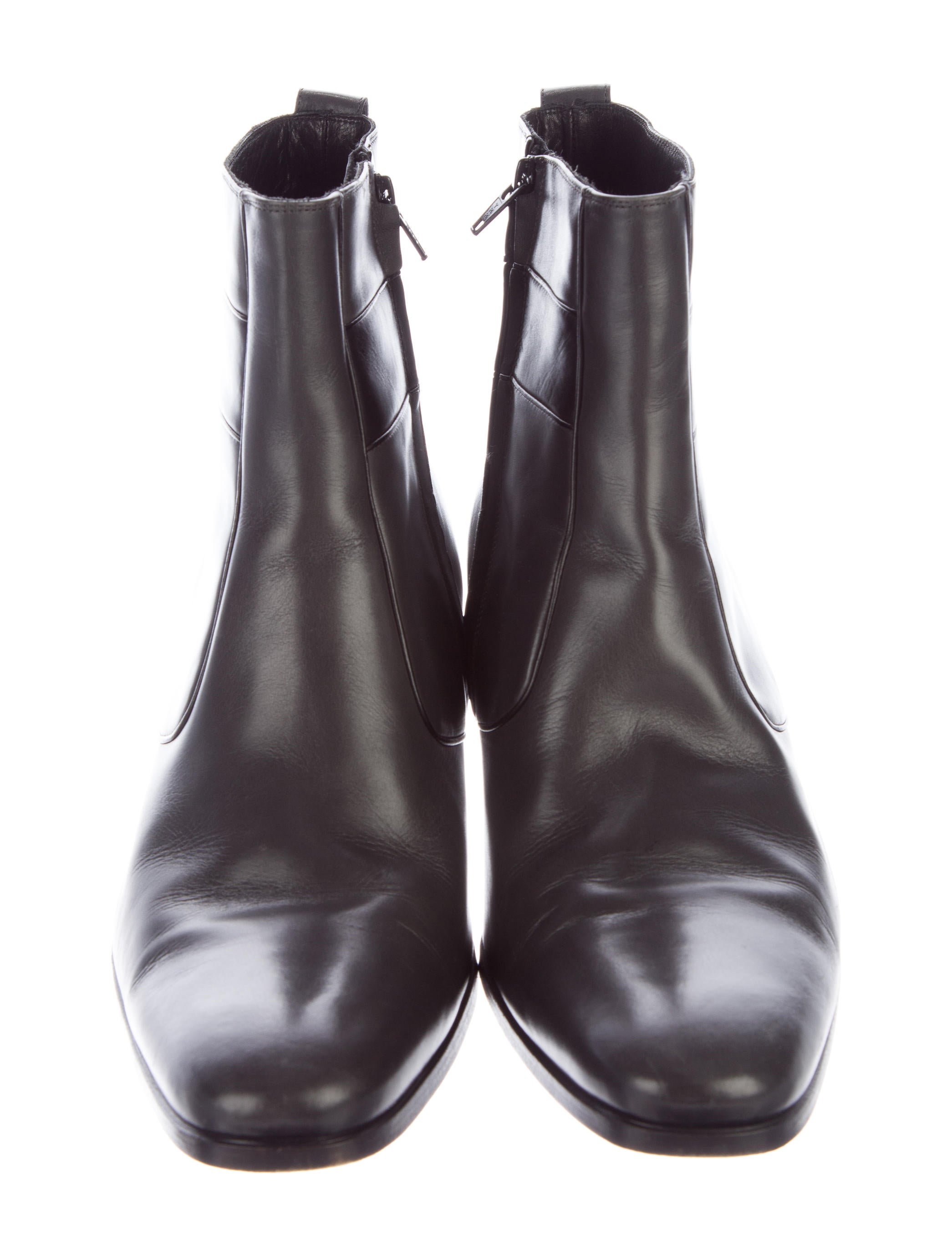 Dior Homme 2007 6.5 cm Cuban Heel Leather Ankle Boots - Black