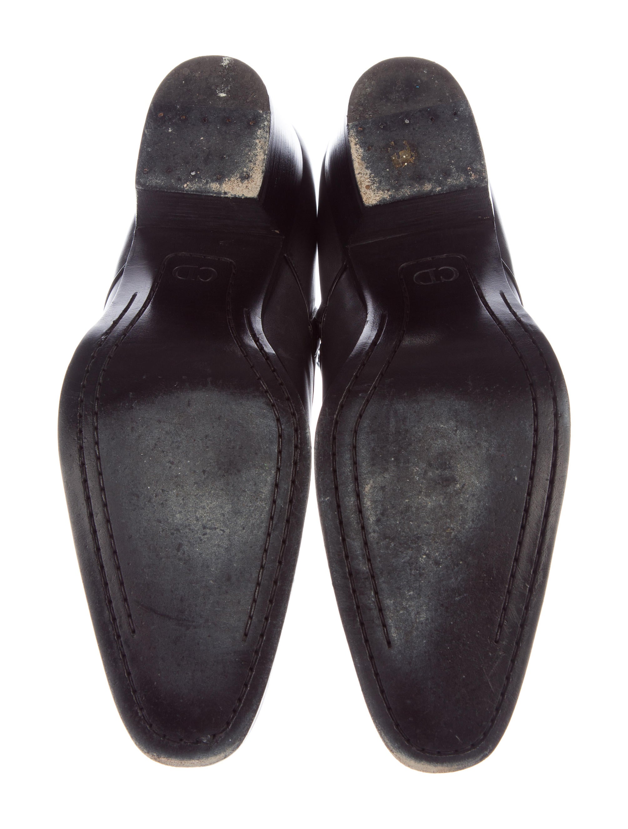 Dior Homme ポインテッドトゥ シューズ leather shoes Dior Homme 2007 6.5 cm Cuban Heel Leather Ankle Boots - Black