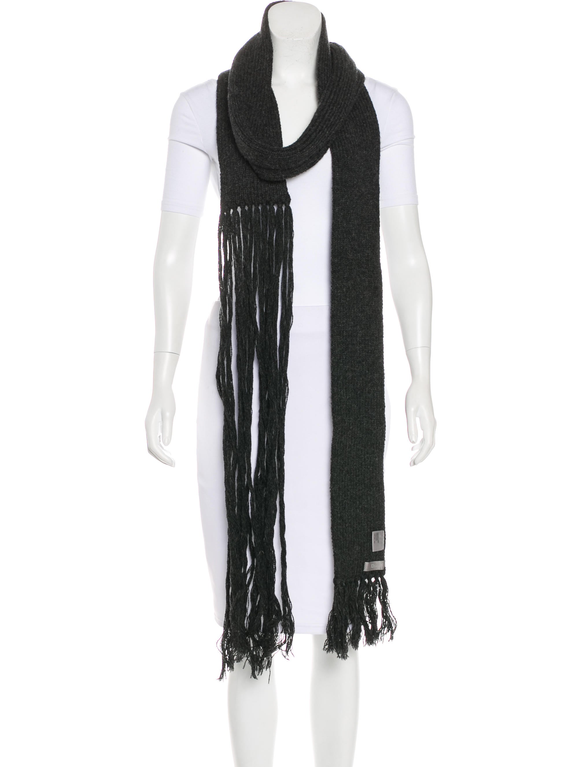 Dior Homme VOTC Wool Rib Knit Scarf - Grey Scarves, Accessories