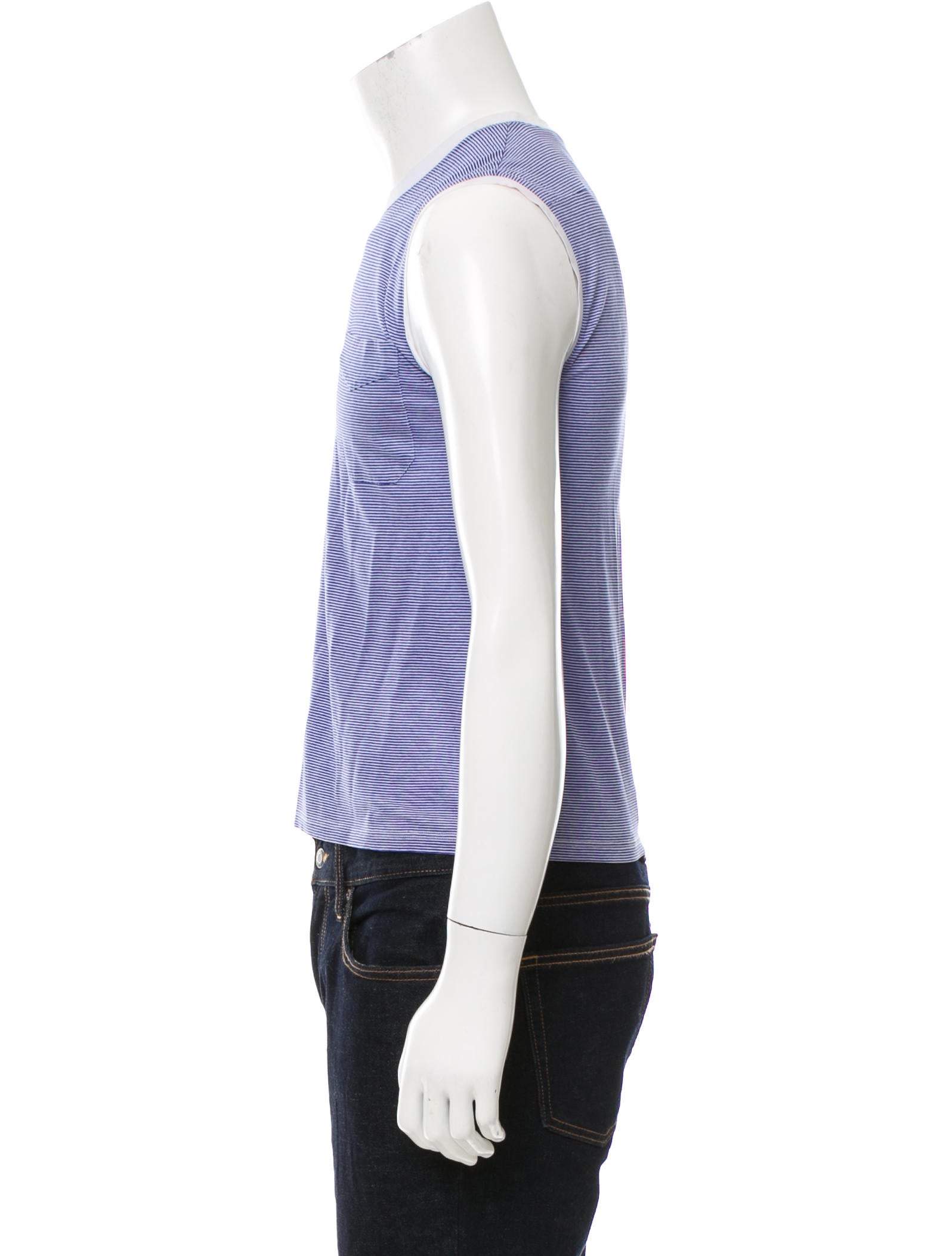 Dior Homme 2006 Striped Tank Top Blue TShirts, Clothing HMM23746