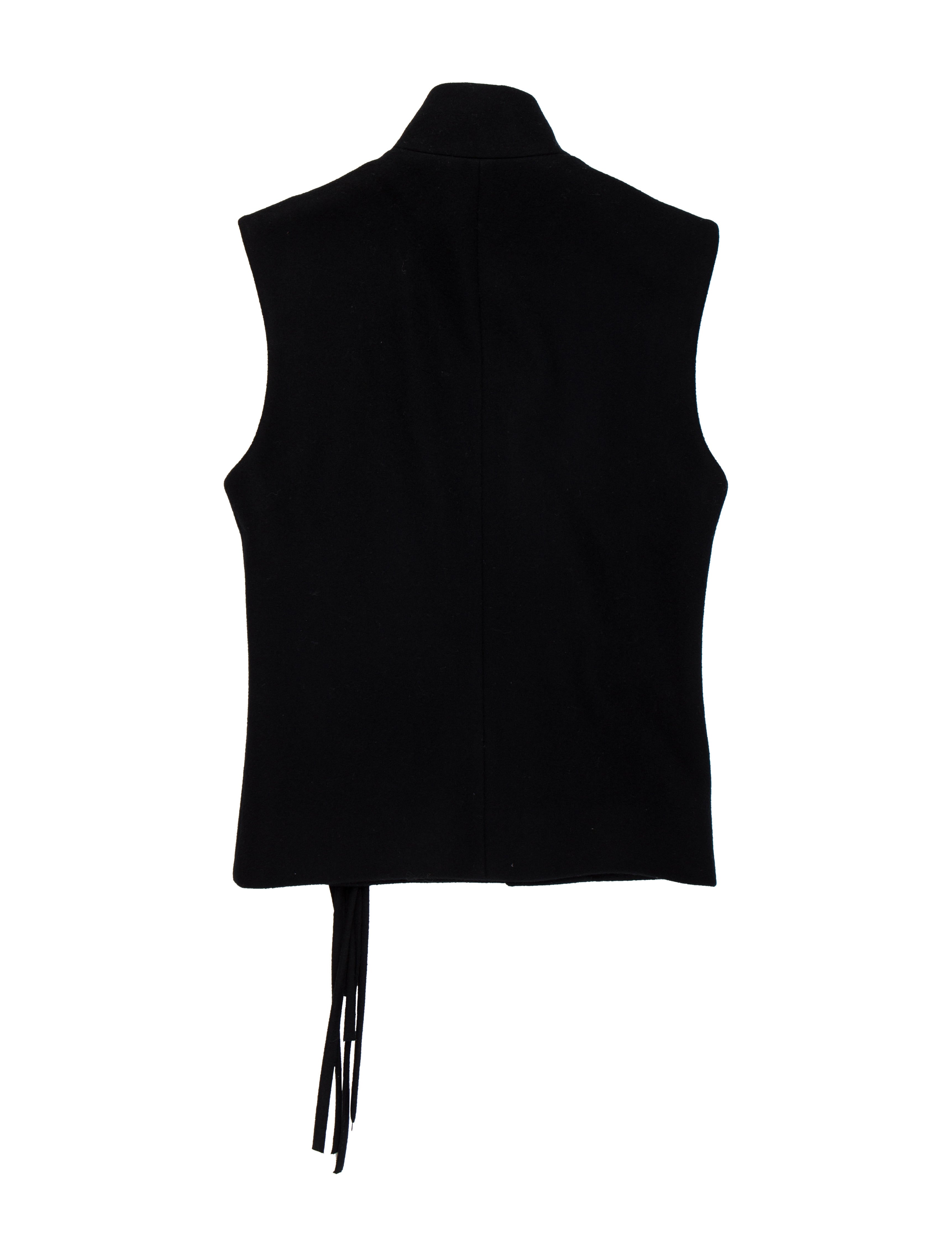Dior Homme Solitaire Wool Fringe Accented Vest - Black Outerwear