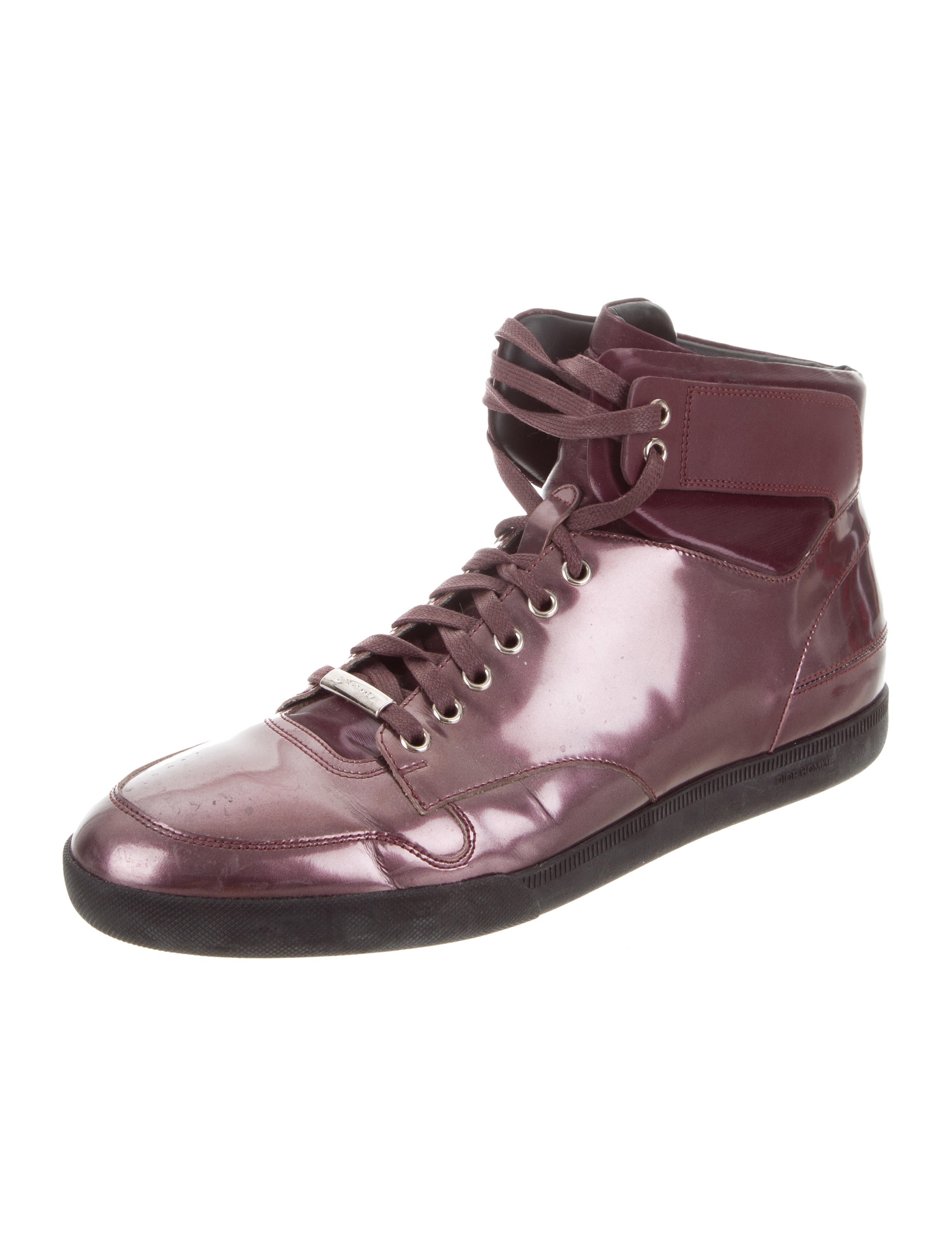 Dior Homme Patent Leather High-Top Sneakers - Shoes - HMM26480 | The RealReal