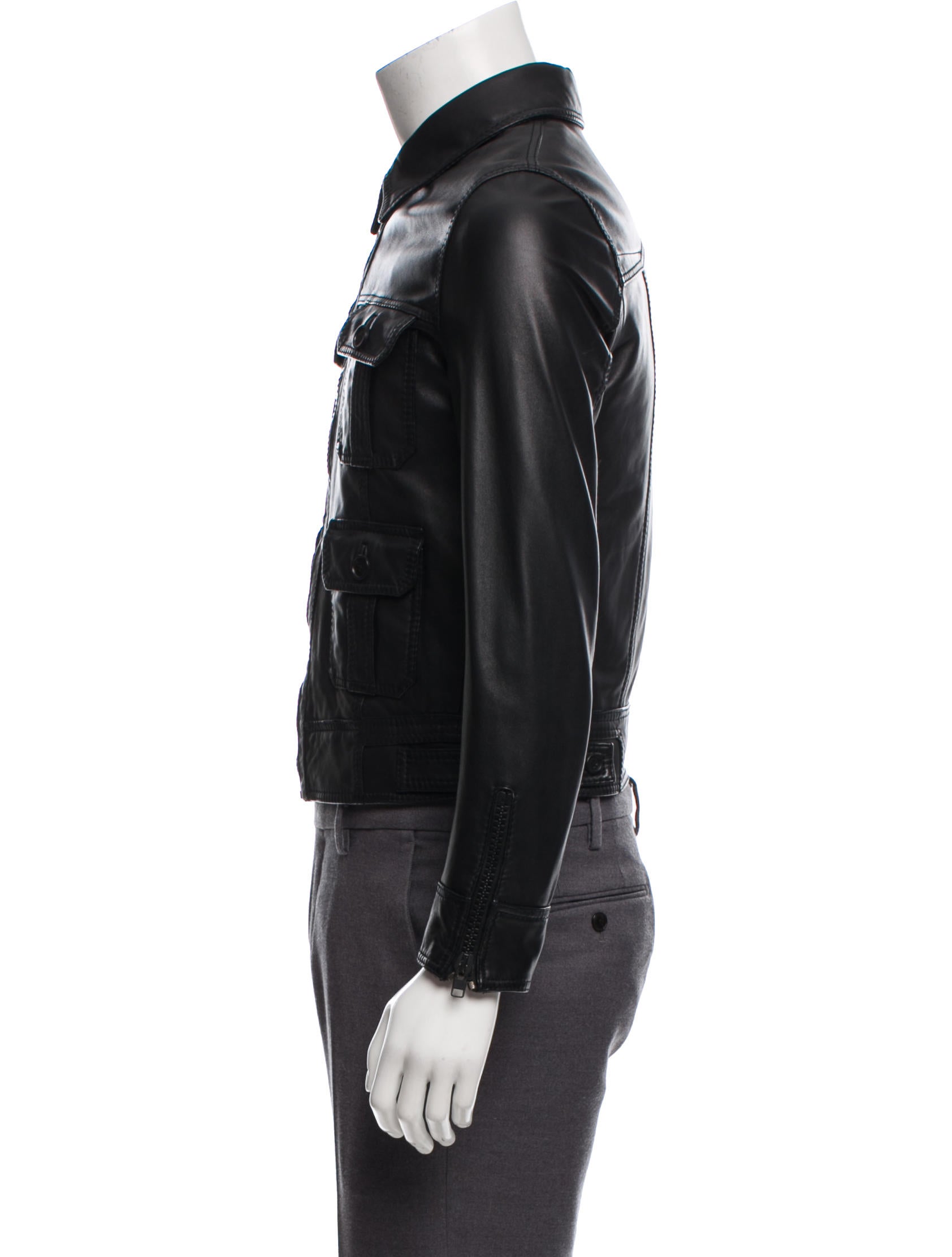 Dior Homme Four-Pocket Leather Jacket - Black Outerwear, Clothing