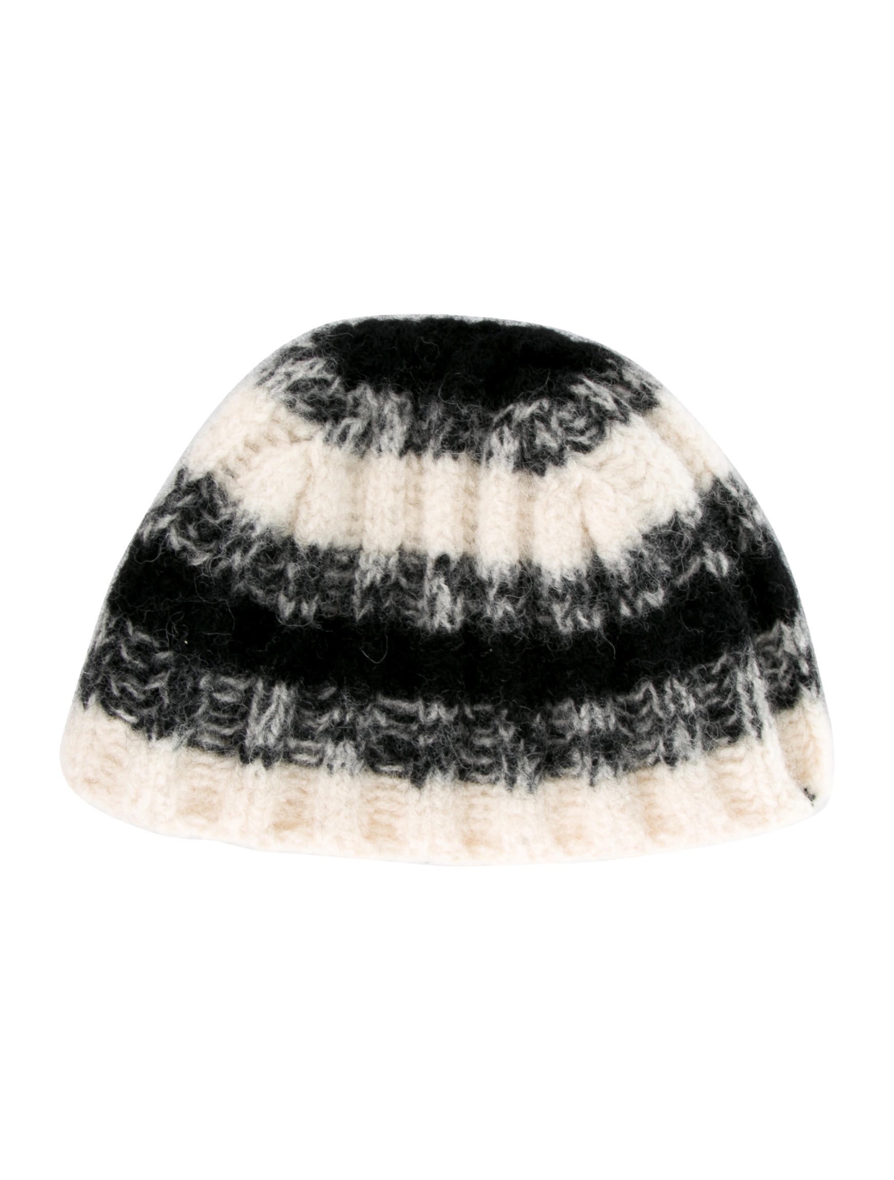 Dior Homme 2006 Striped Wool Beanie - Black Hats, Accessories