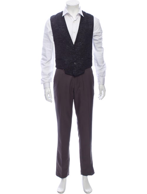 Dior Homme Metallic Jacquard Embroidered Vest Suit