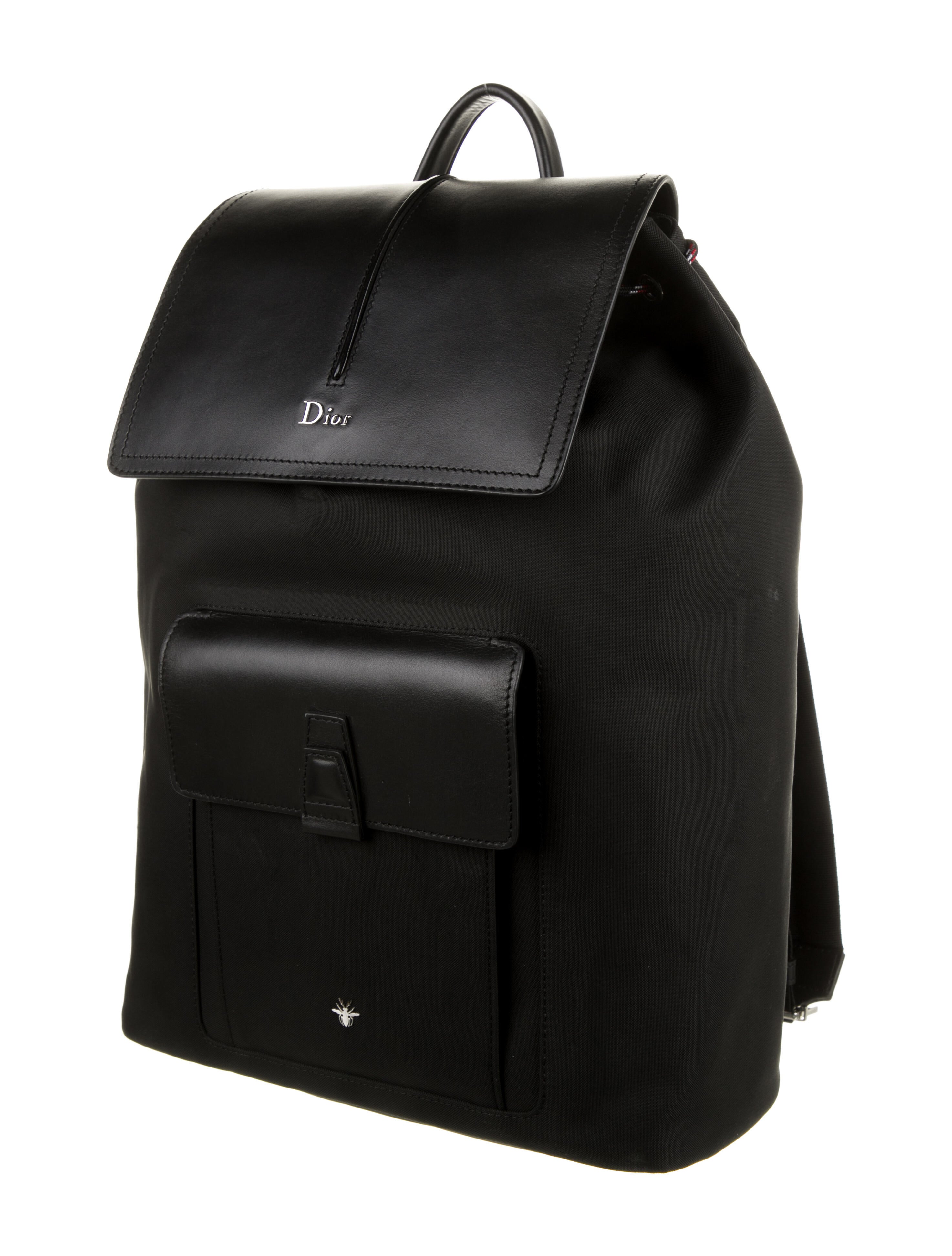 dior homme leather-trimmed backpack