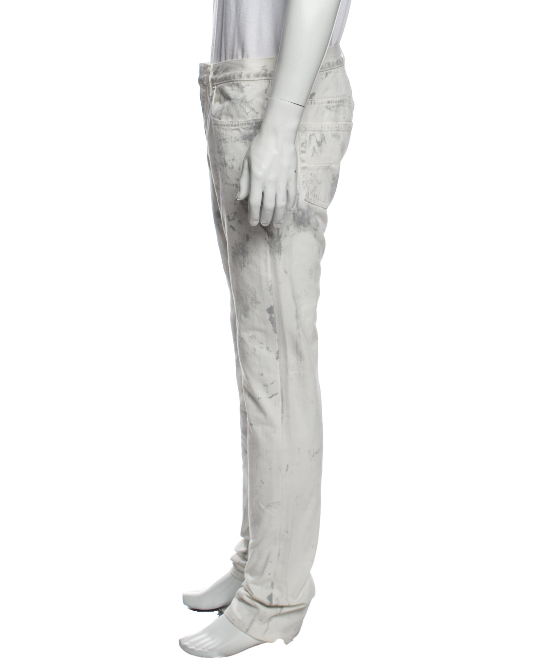 Dior ホワイト 純正クーポン Dior Homme Paint White Denim Pants 【公式通販】