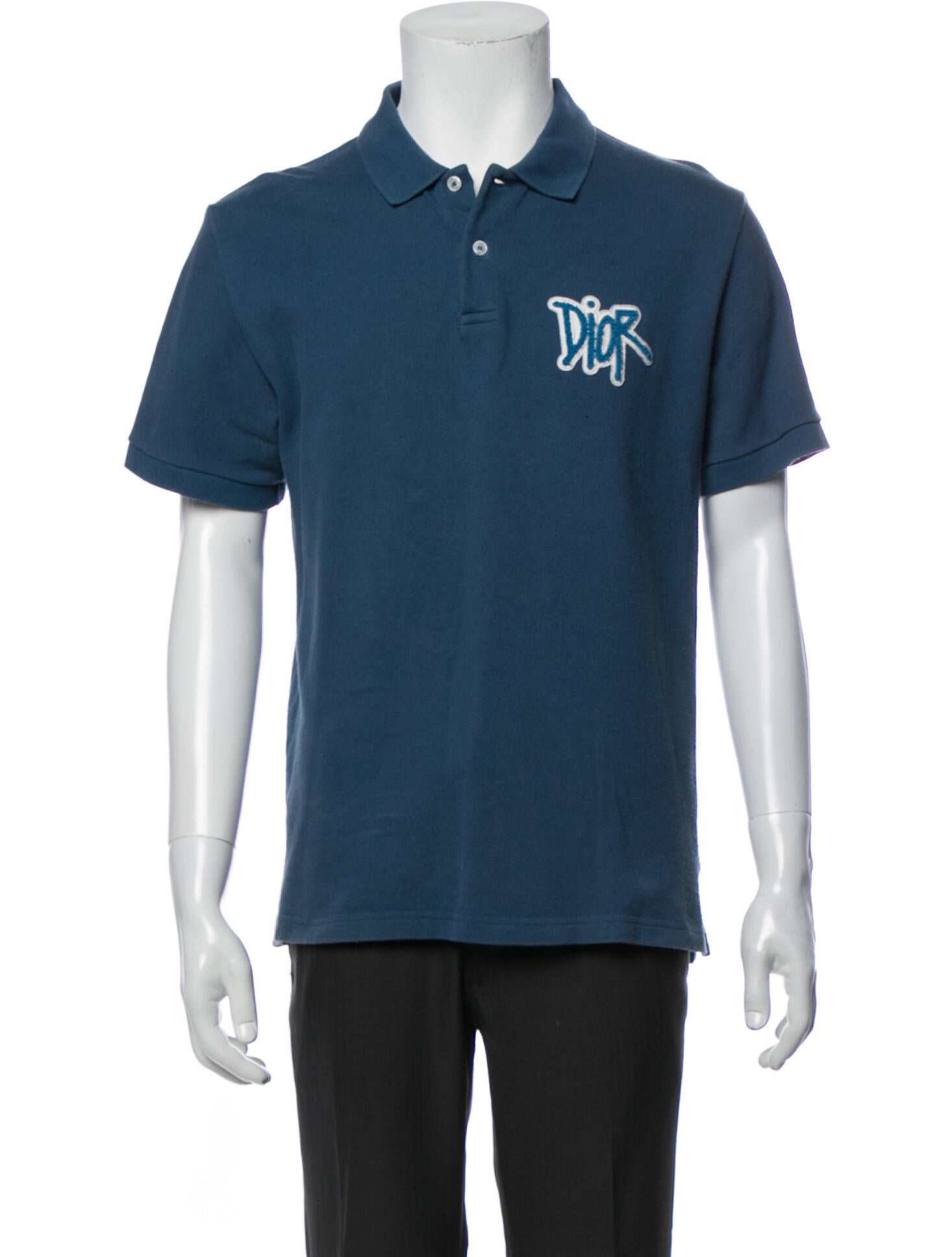 DIOR x Shawn Stussy 2020 Signature Logo Polo Shirt - Blue Polos, Clothing -  HMM47639 | The RealReal