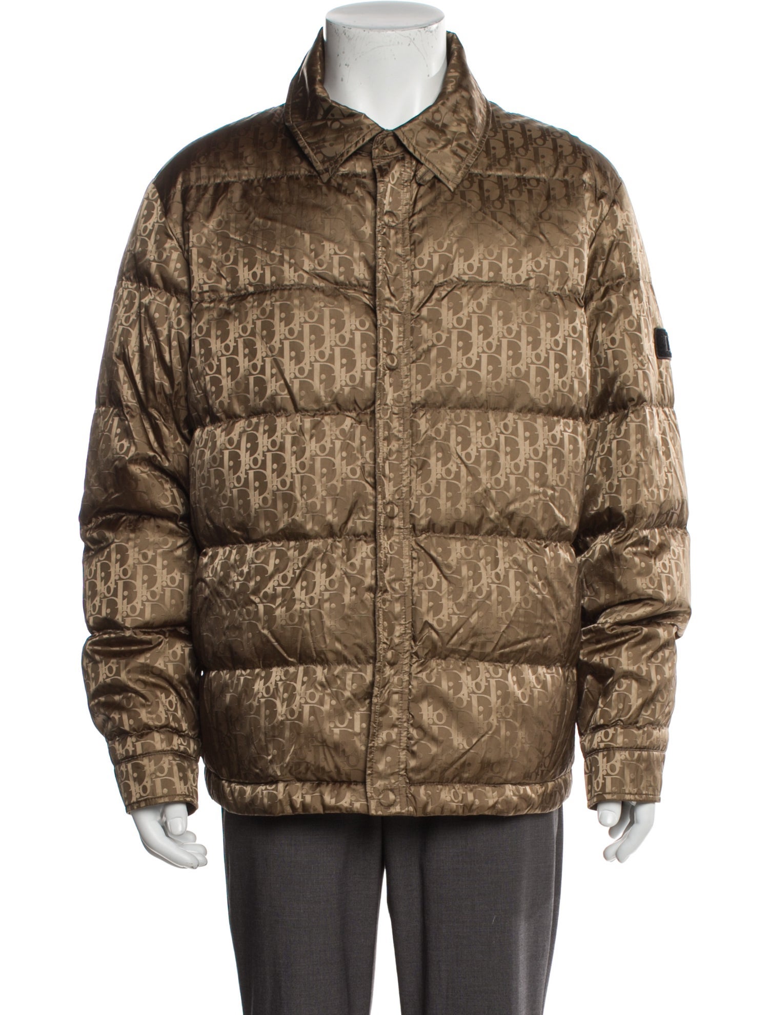 DIOR MEN 2022 Oblique Jacquard Puffer Coat - Brown Outerwear