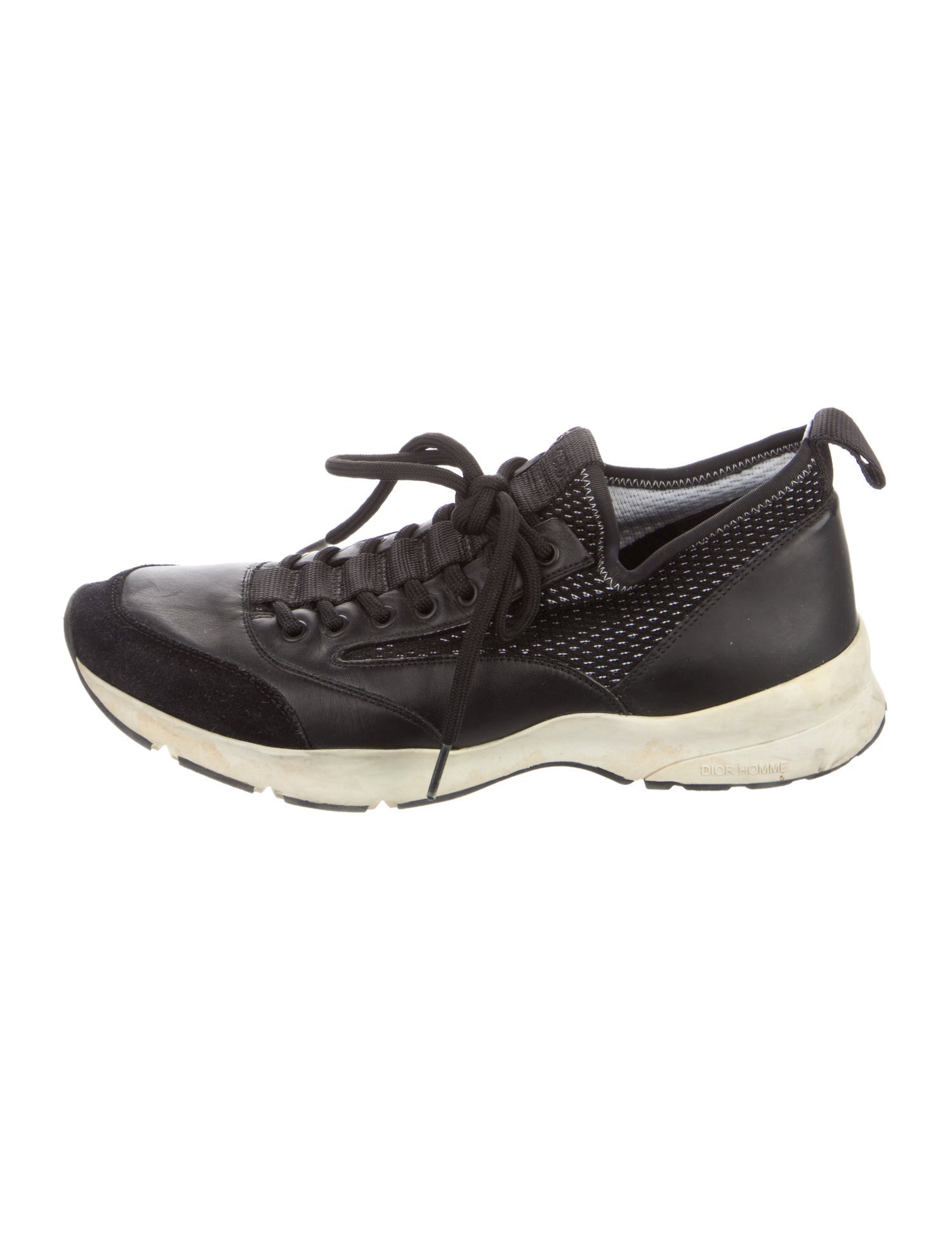 Dior Homme Metallic Leather Low-Top Sneakers - Silver