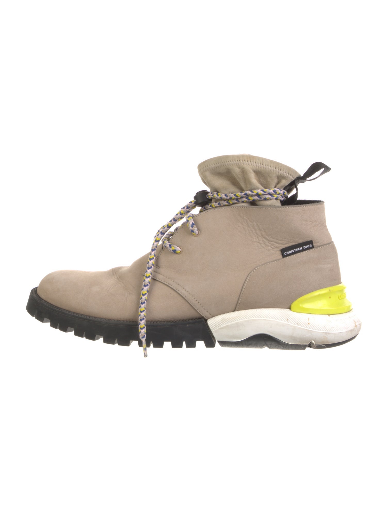 DIOR MEN Suede Colorblock Pattern Hiking Boots